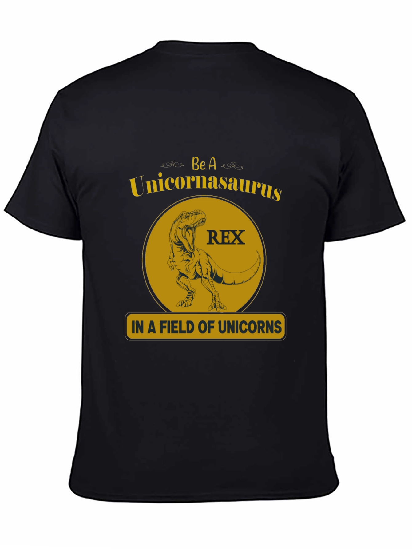 Black Unicornasaurus Rex Graphic T-Shirt view 4