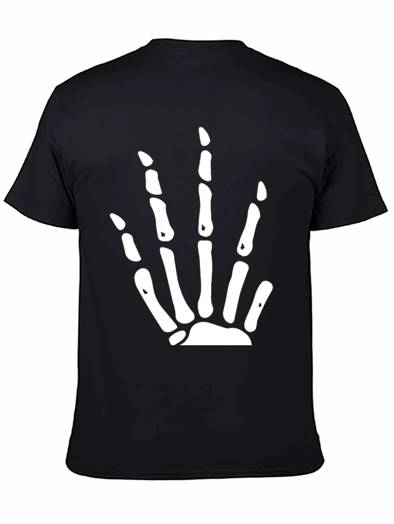 Black Skeleton Hand Graphic Black T-Shirt view 4