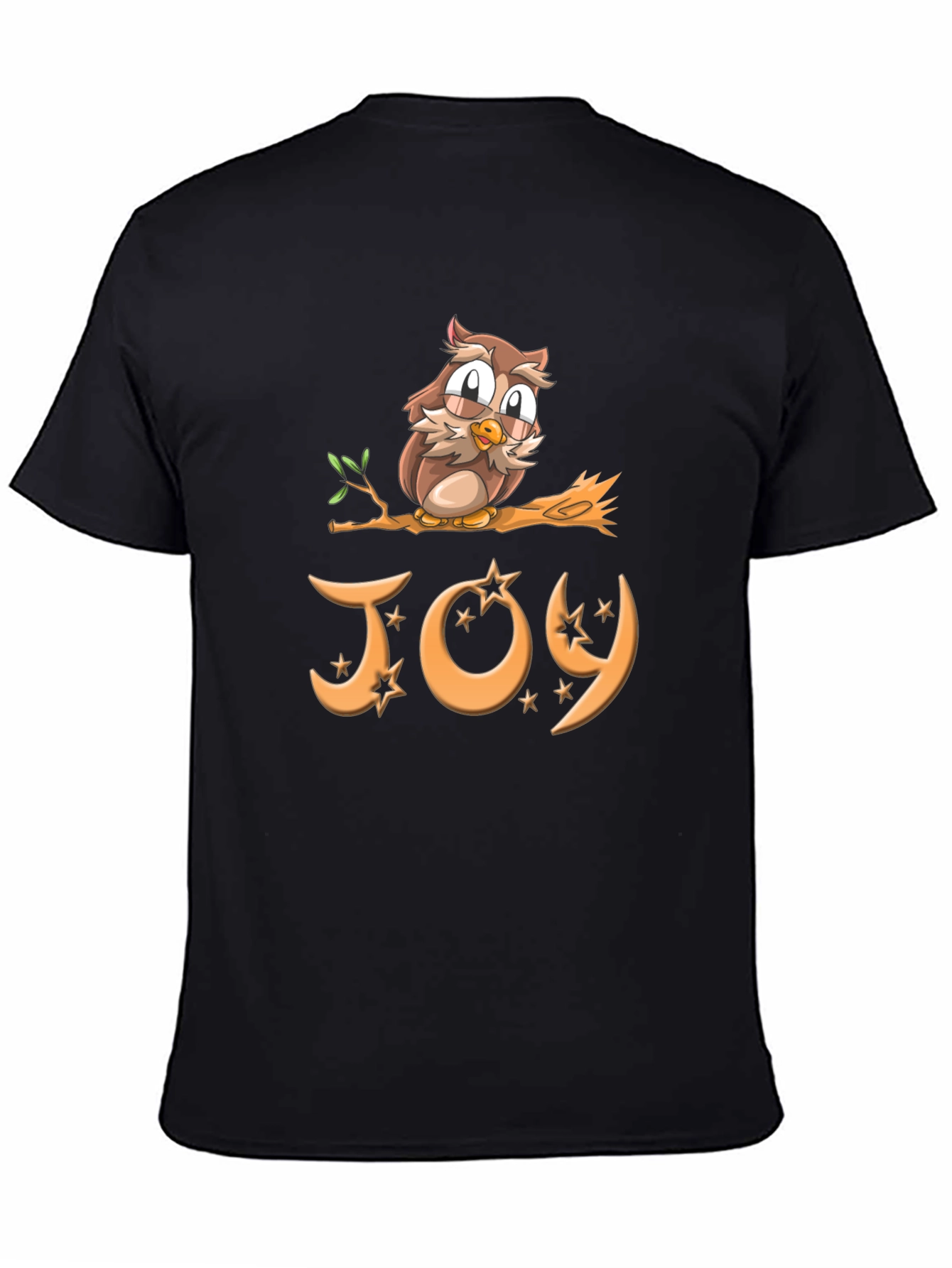 Black Joy Owl T-Shirt - Festive Holiday Design view 4