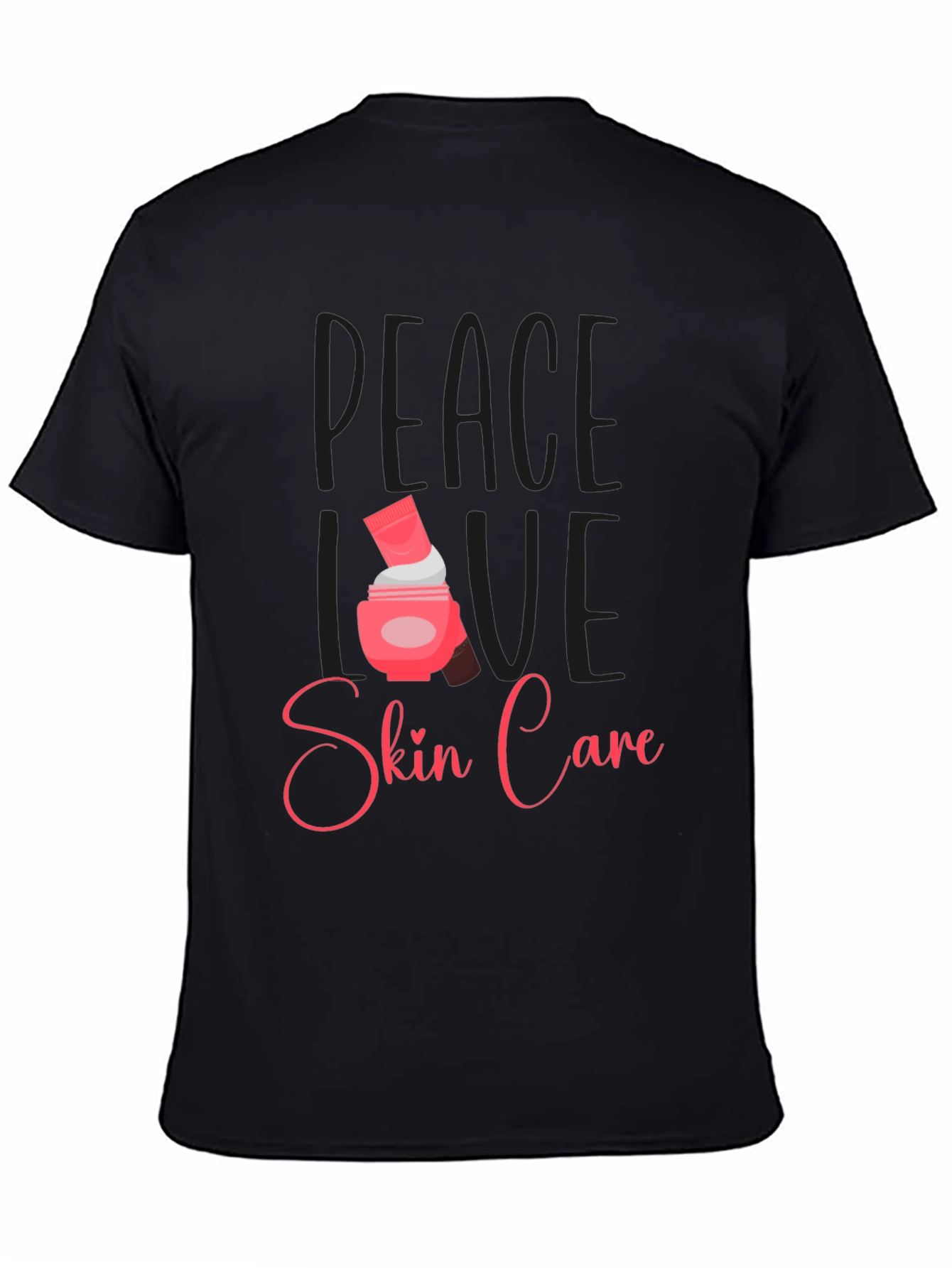 Black Peace Love Skin Care Black T-Shirt view 4