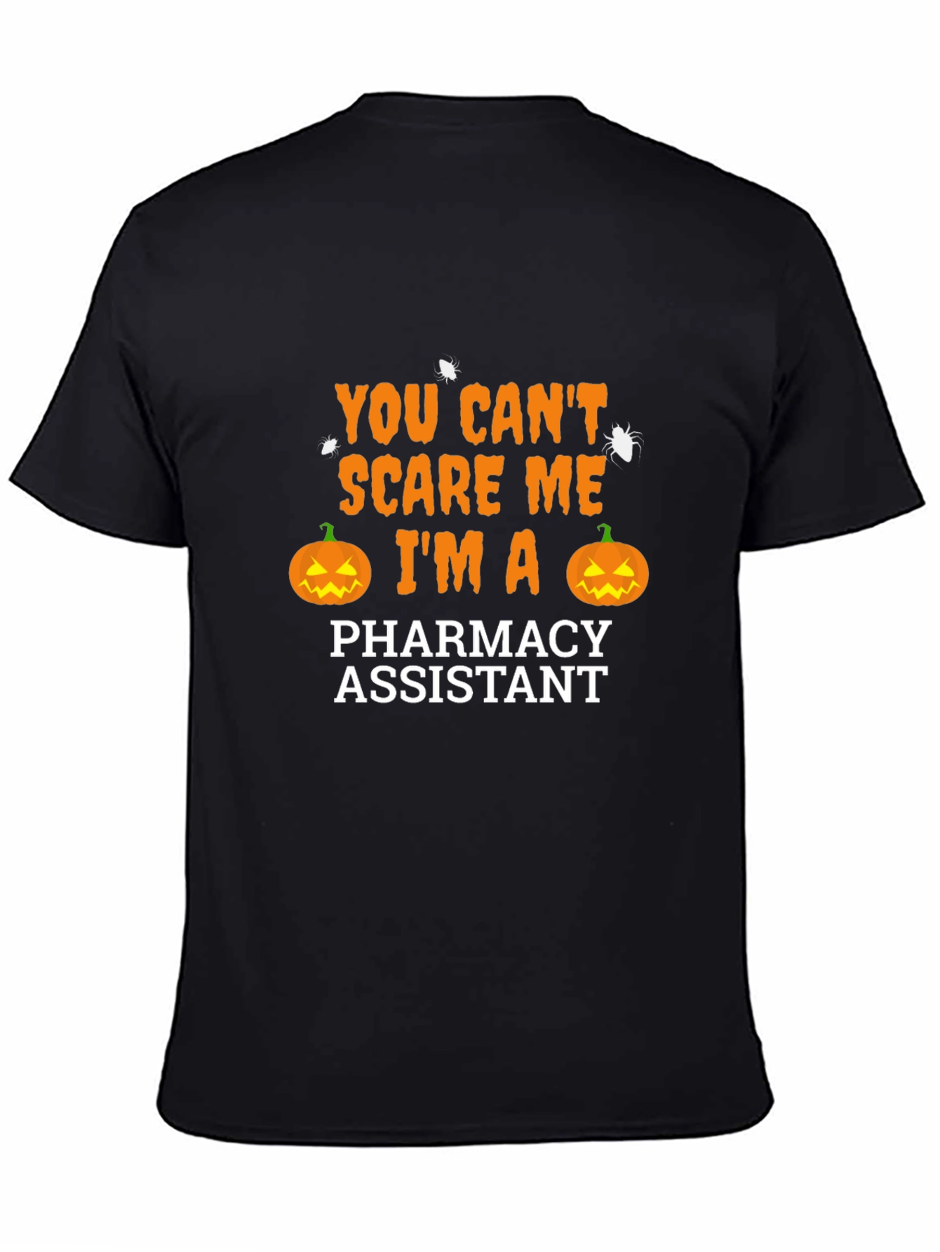 Black Funny Halloween Pharmacy Assistant T-Shirt view 4