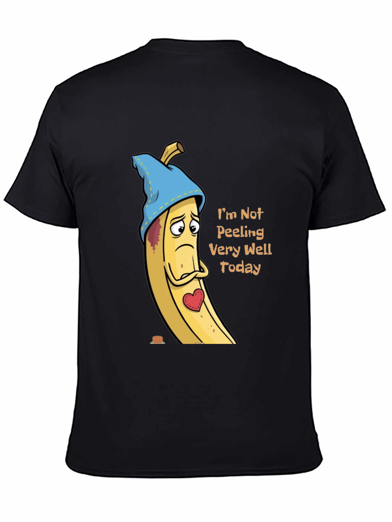 Black Sad Banana T-Shirt - Funny Graphic Tee view 4