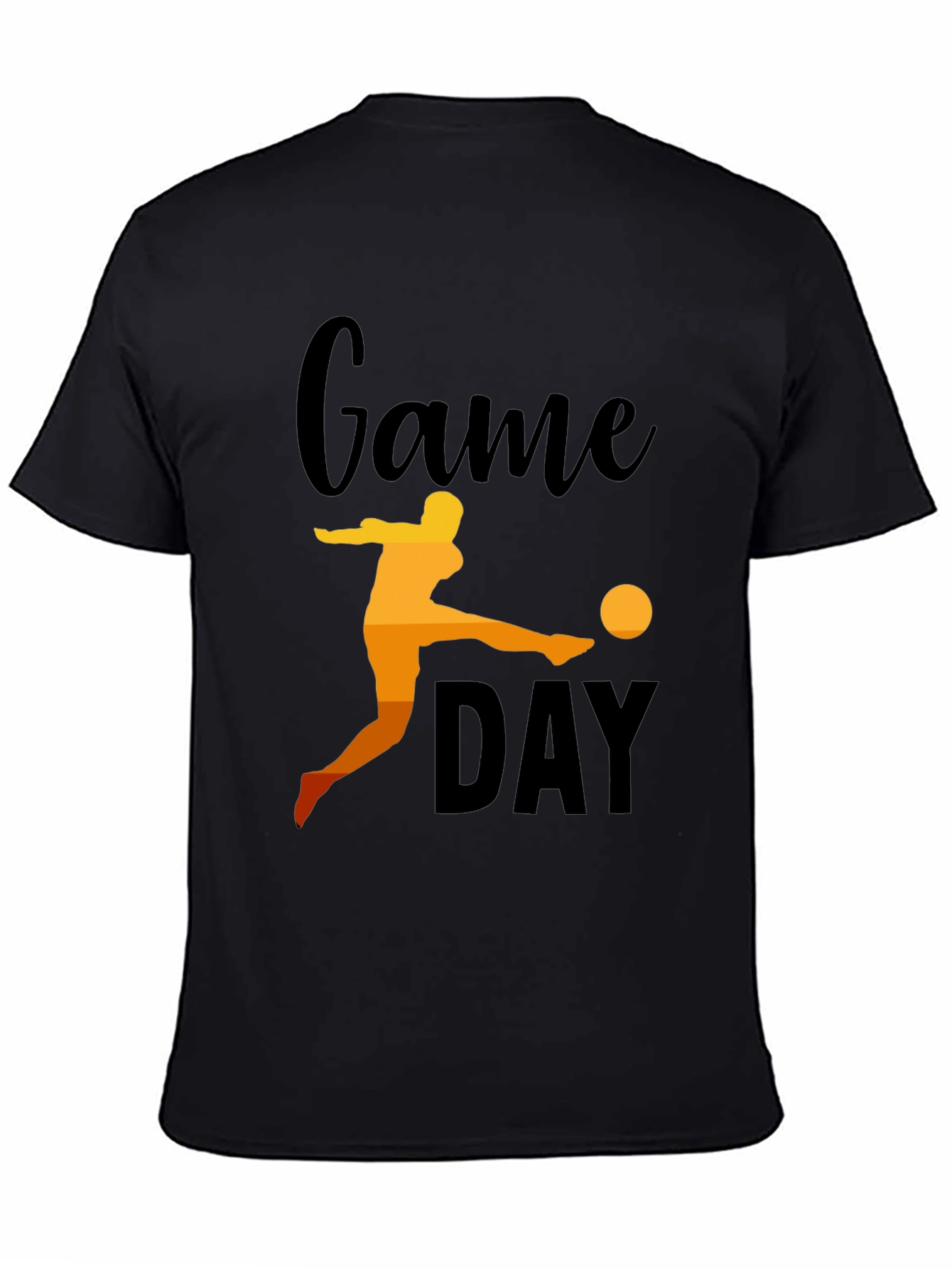 Black Game Day Soccer Graphic Tee - Black Cotton view 4