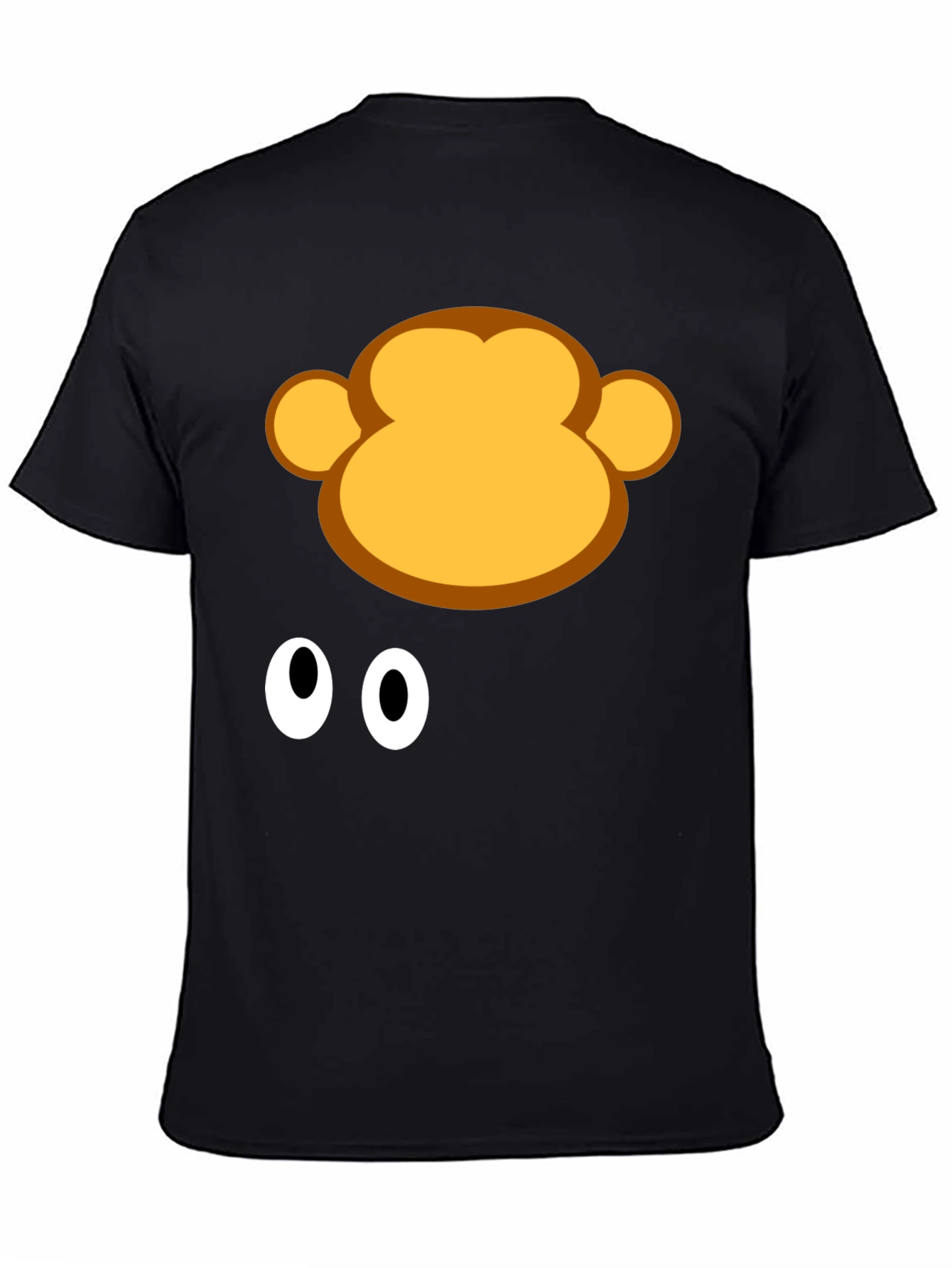 Black Monkey Face Graphic Tee - Fun Black T-Shirt view 4
