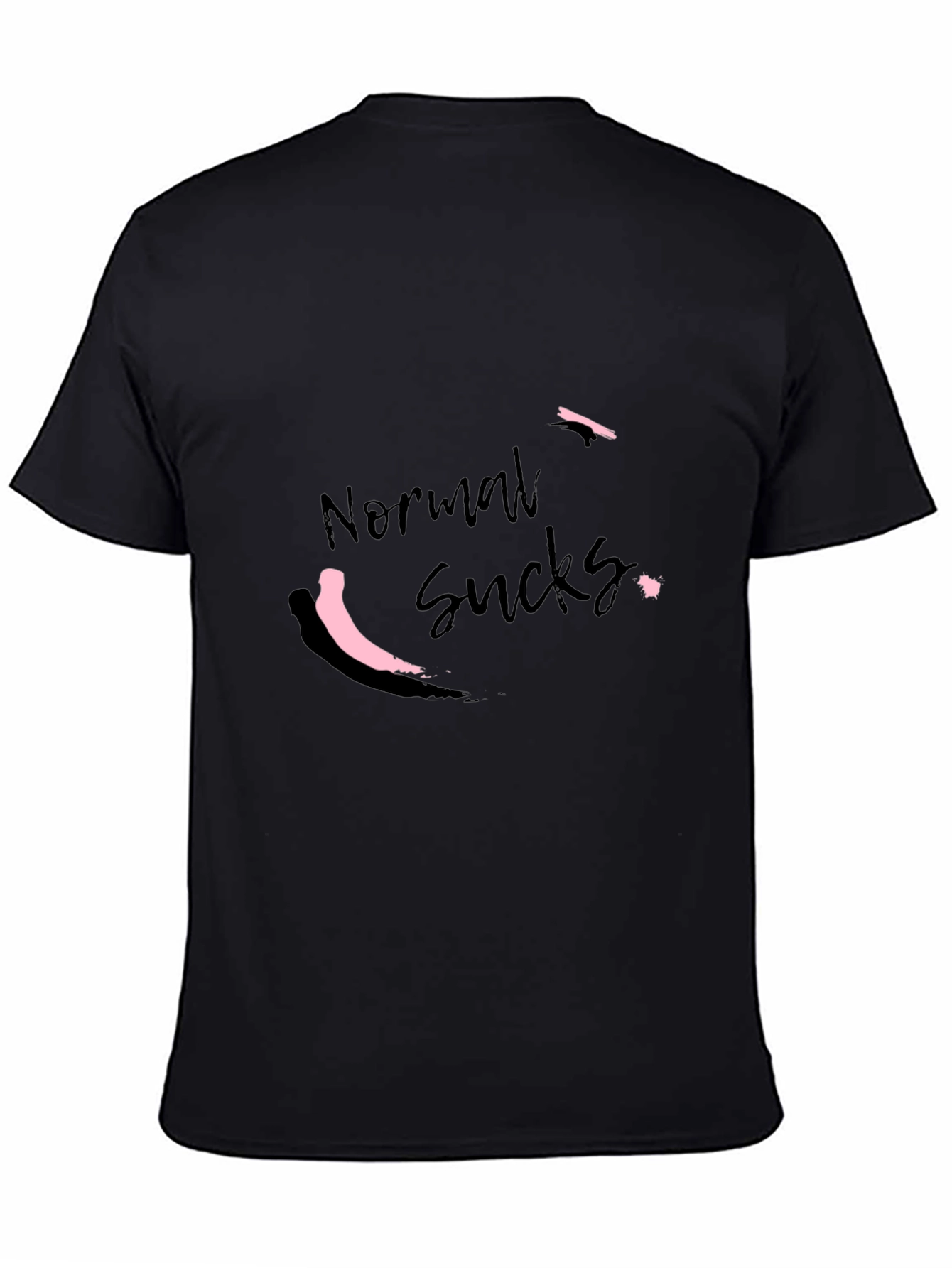 Black Normal Sucks Men's Black T-Shirt view 4