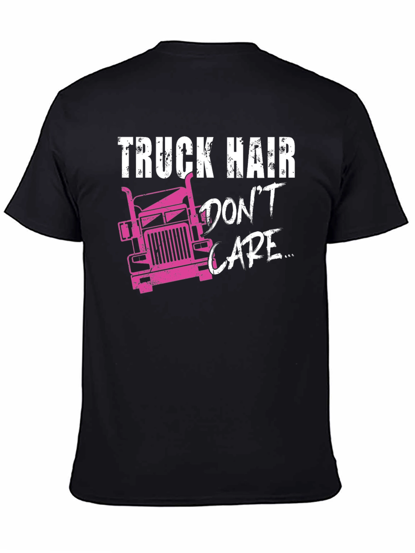 Black Truck Hair Don't Care Graphic T-Shirt view 4