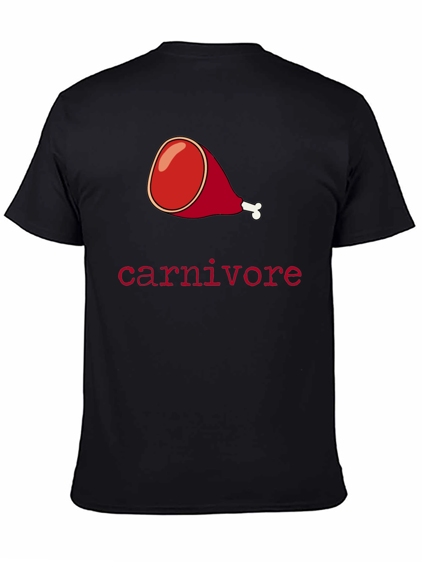 Black Carnivore Ham Graphic Tee - Meat Lover's T-Shirt view 4