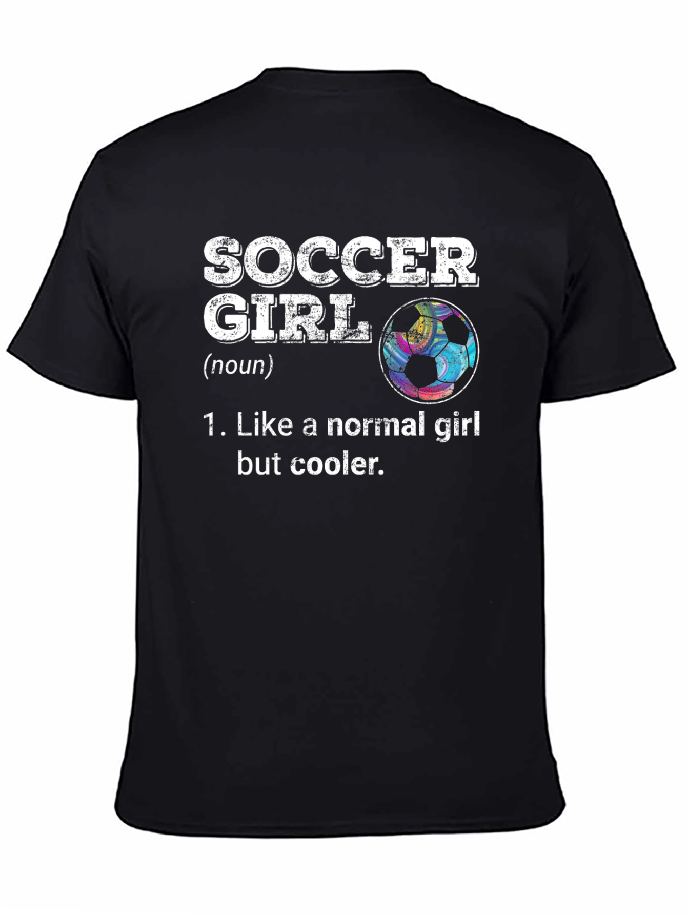 Black Soccer Girl Definition Graphic Tee - Cool & Comfortable view 4