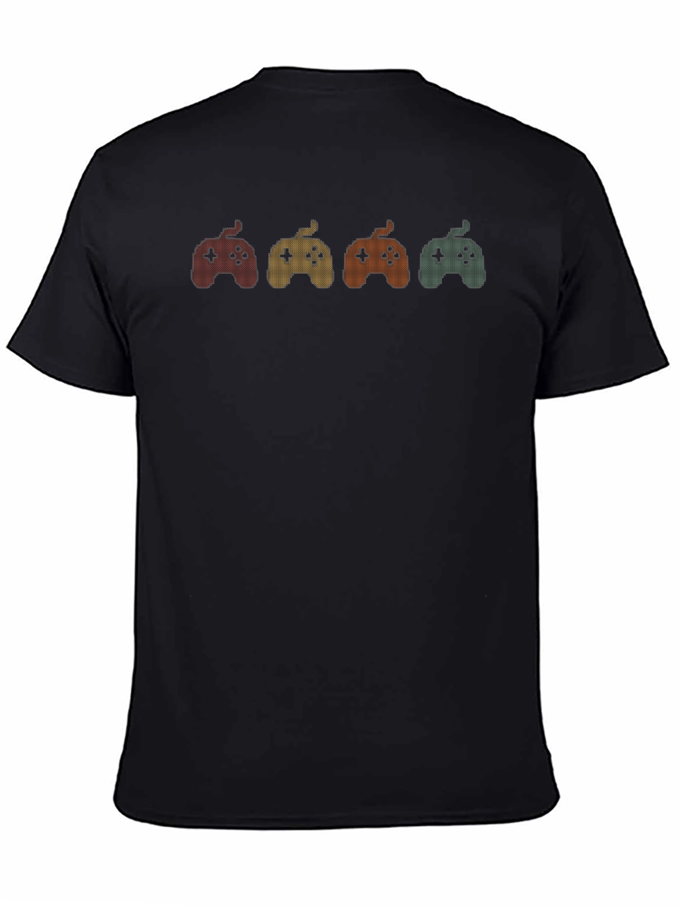 Black Retro Gaming Controller Graphic Tee - Black Cotton view 4