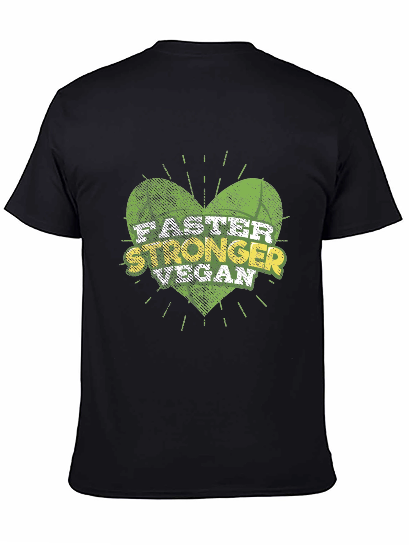 Black Faster Stronger Vegan T-Shirt view 4