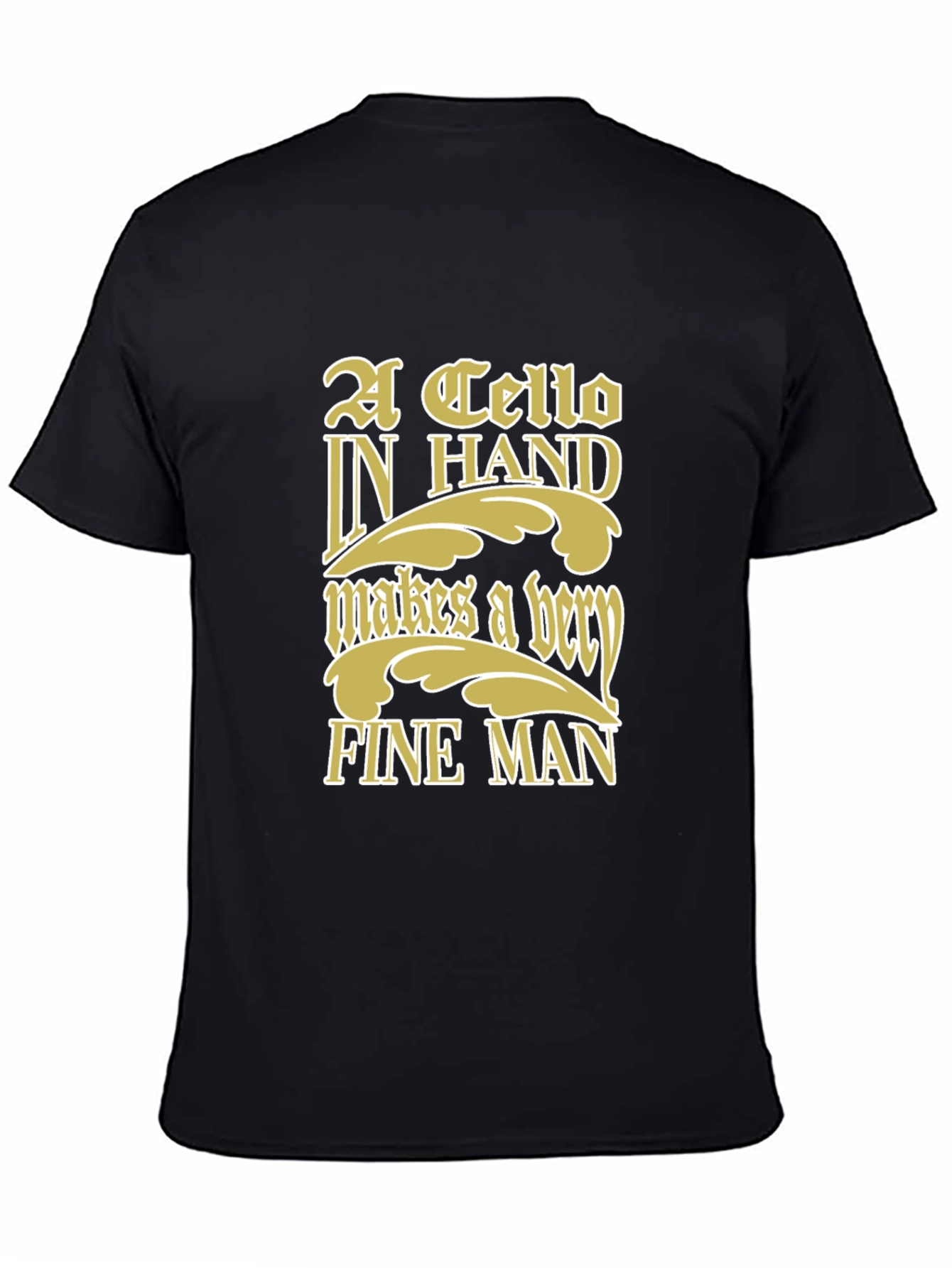 Black Cello In Hand Graphic T-Shirt view 4