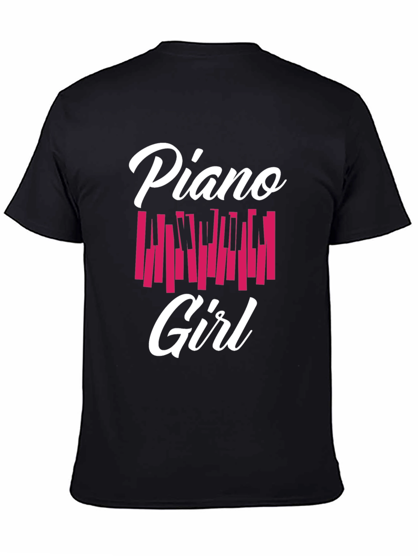 Black Piano Girl Graphic Tee - Musician Fashion view 4