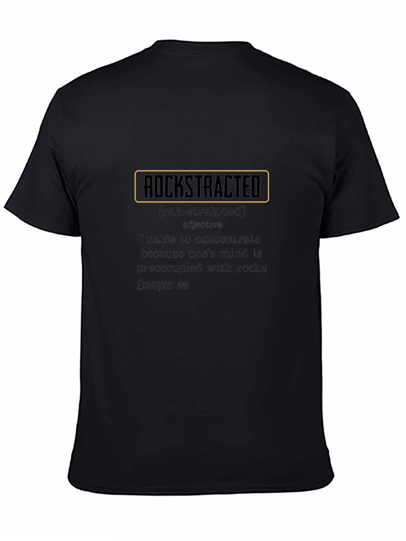 Black Rockstracted Black T-Shirt - Funny Rock Collector Apparel view 4