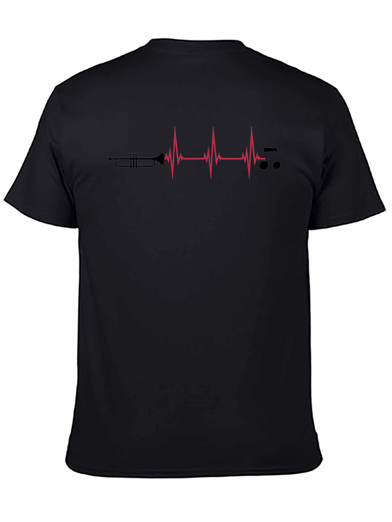 Black Music Heartbeat T-Shirt - Musician Apparel view 4