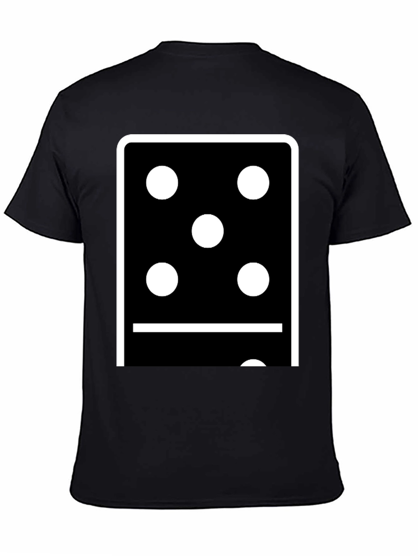 Black Domino Five-One T-Shirt - Black Cotton Graphic Tee view 4
