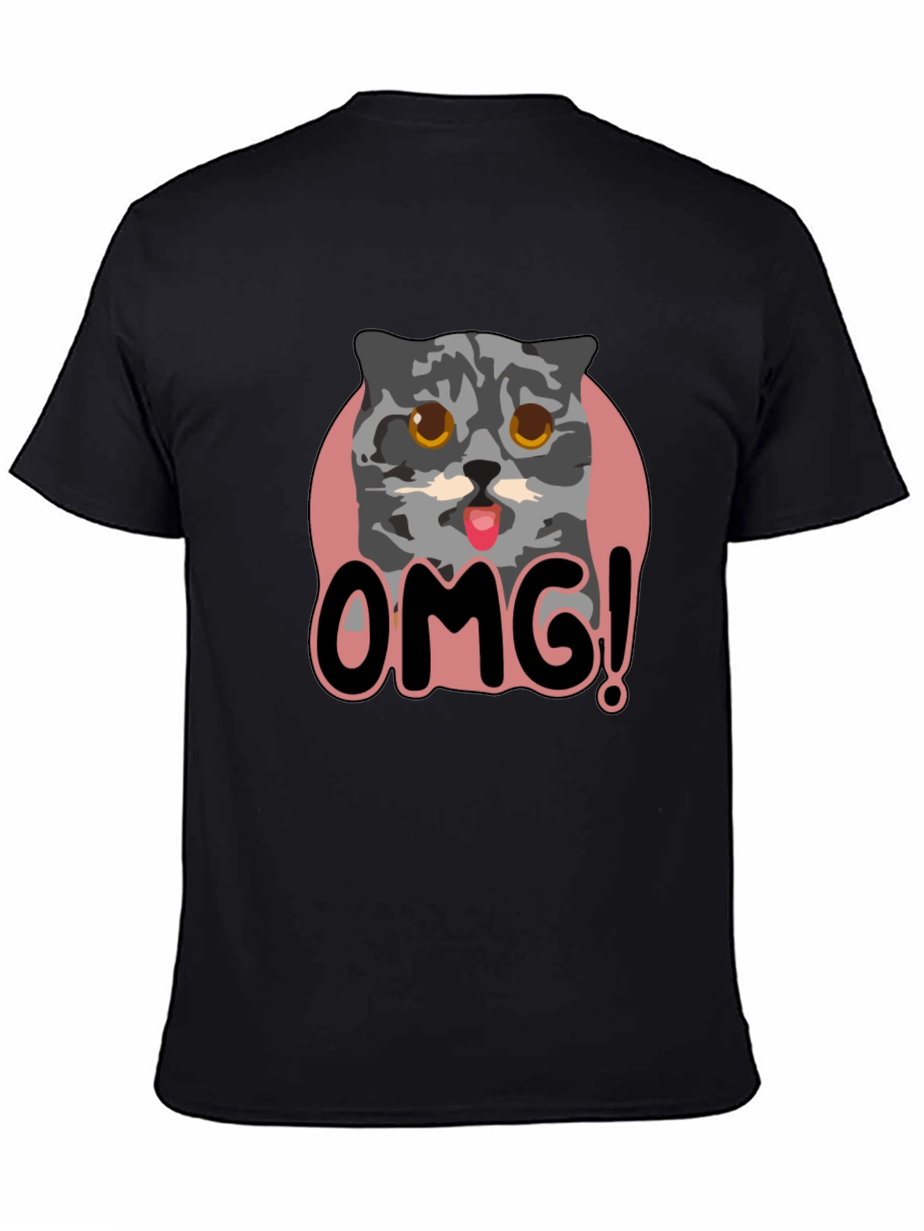 OMG Cat Graphic Tee - Unisex Black T-Shirt - 4