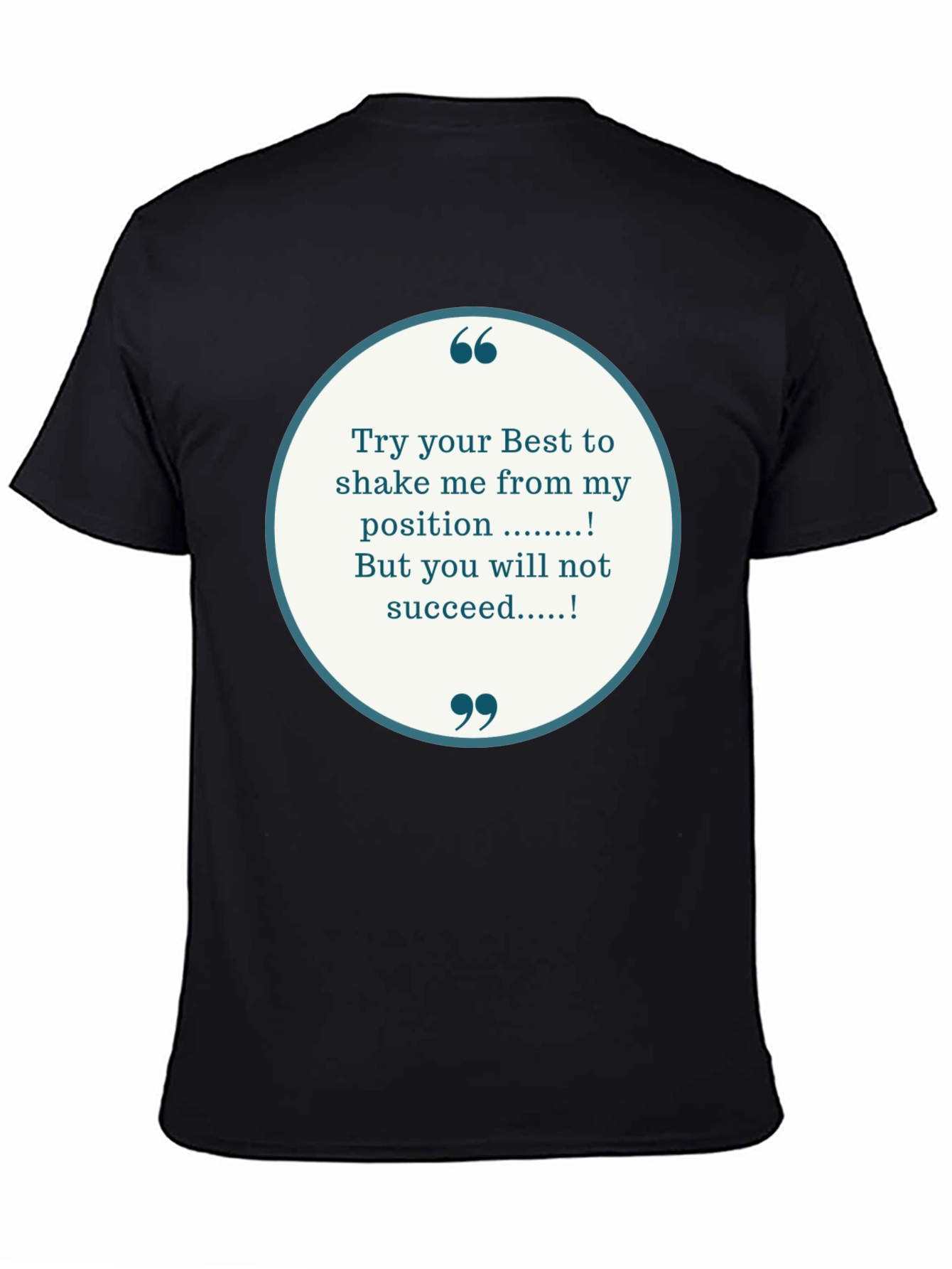 Black Motivational T-Shirt - Try Your Best view 4