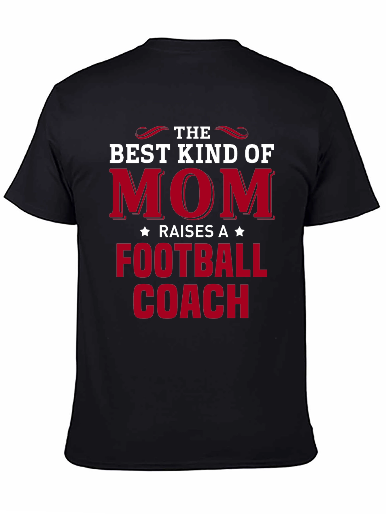 Black Best Kind of Mom Football Coach T-Shirt view 4