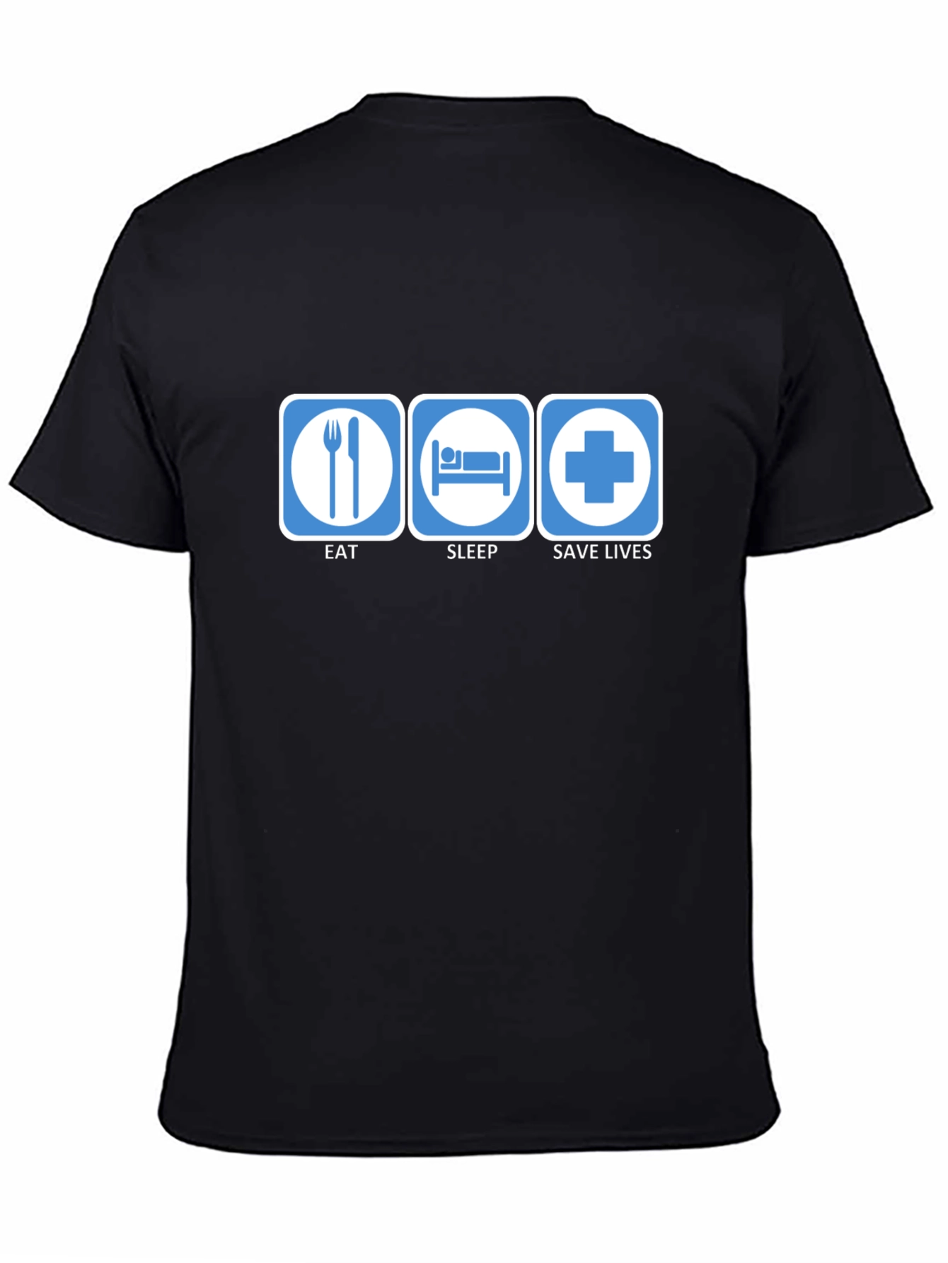 Black Eat Sleep Save Lives Graphic T-Shirt - Medical/Healthcare view 4