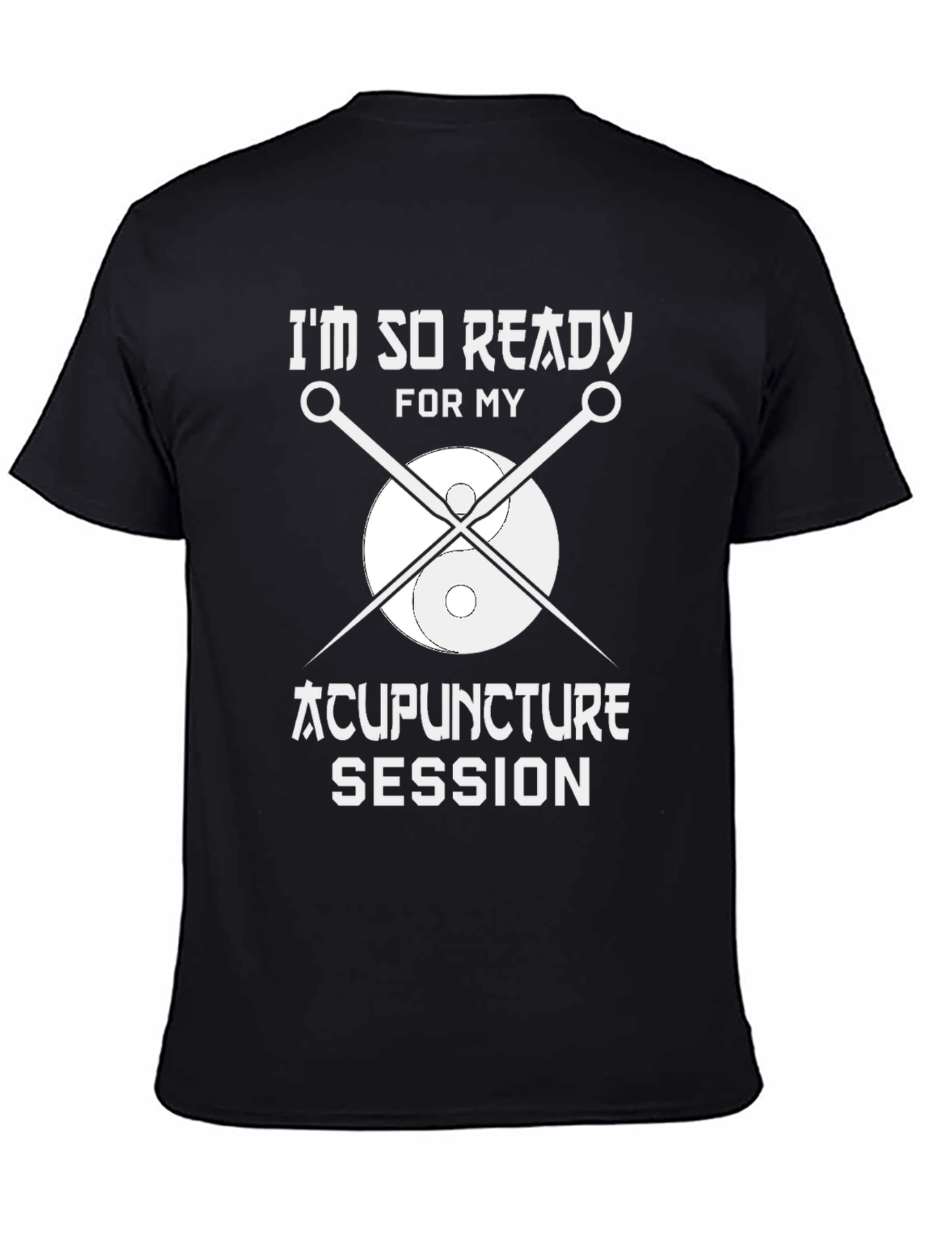 Black Acupuncture Session Ready T-Shirt - Black Cotton Tee view 4