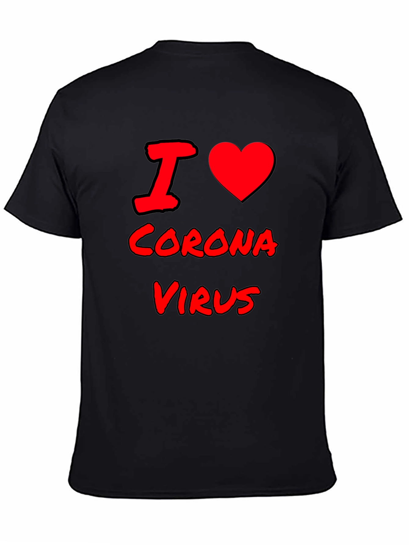 Black I Love Coronavirus Graphic Tee - Black view 4