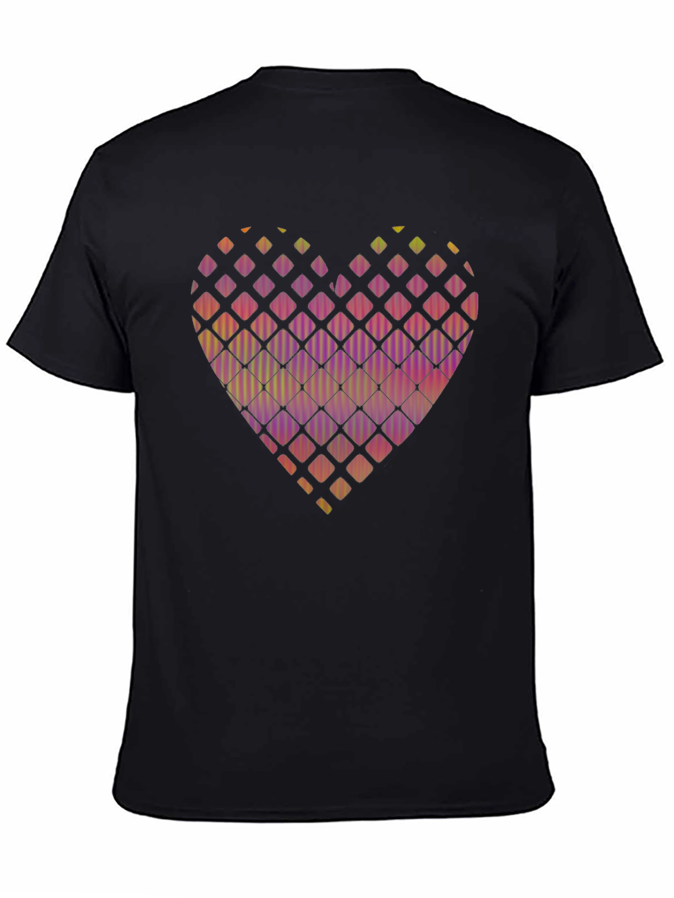 Black Heart Pattern Black T-Shirt view 4