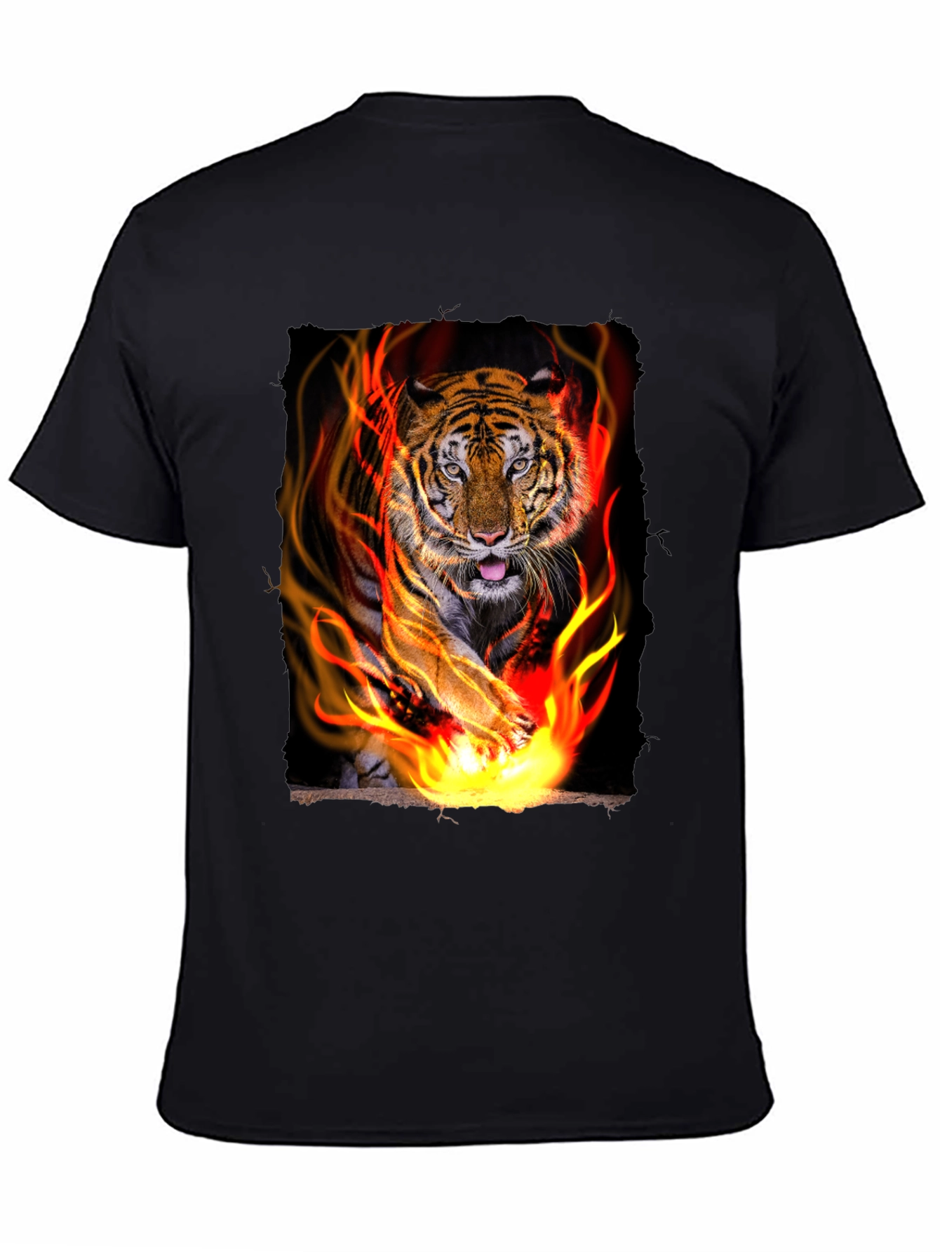 Black Tiger Graphic Tee - Men's Black T-Shirt view 4