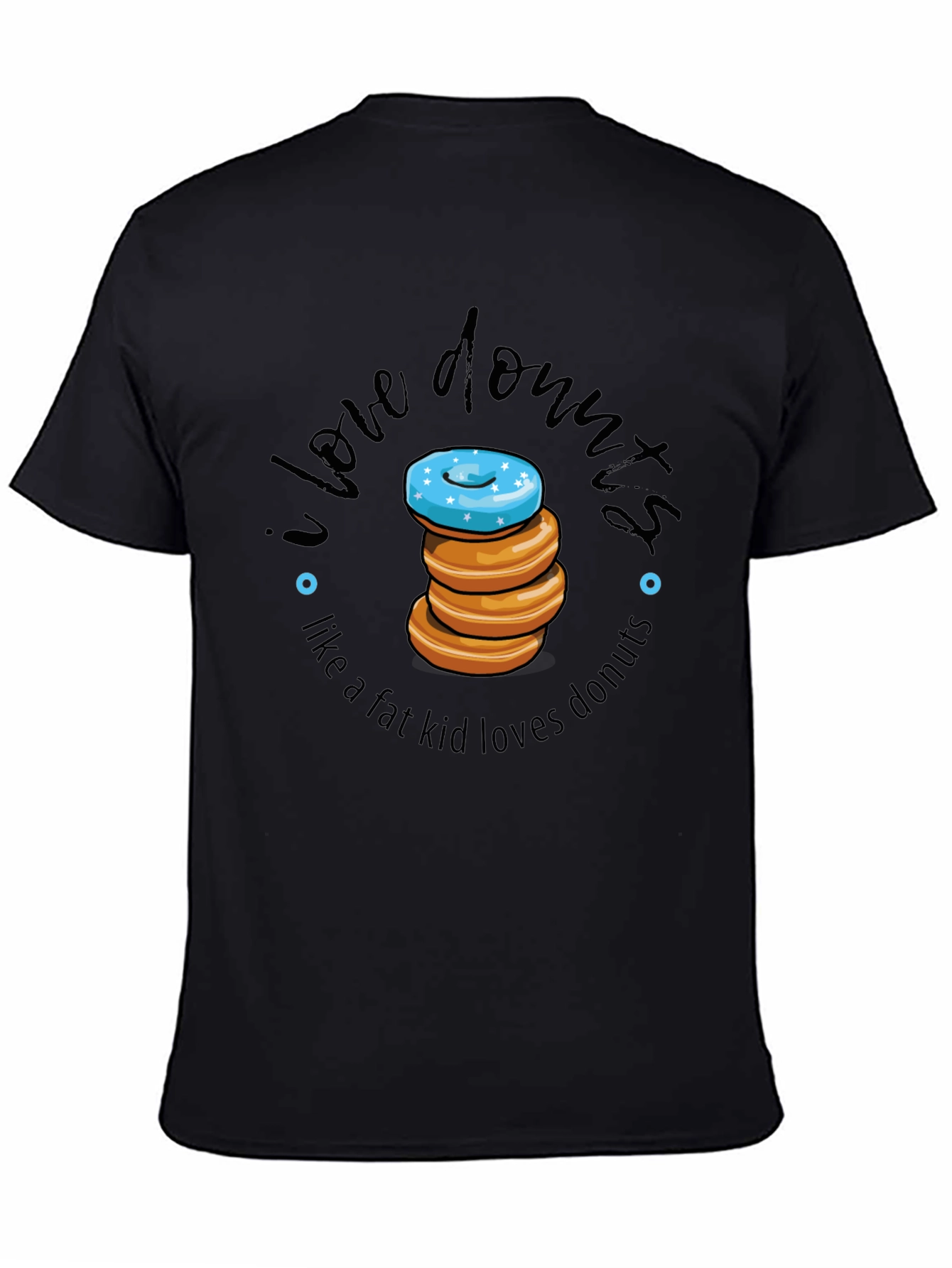 Black I Love Donuts T-Shirt view 4