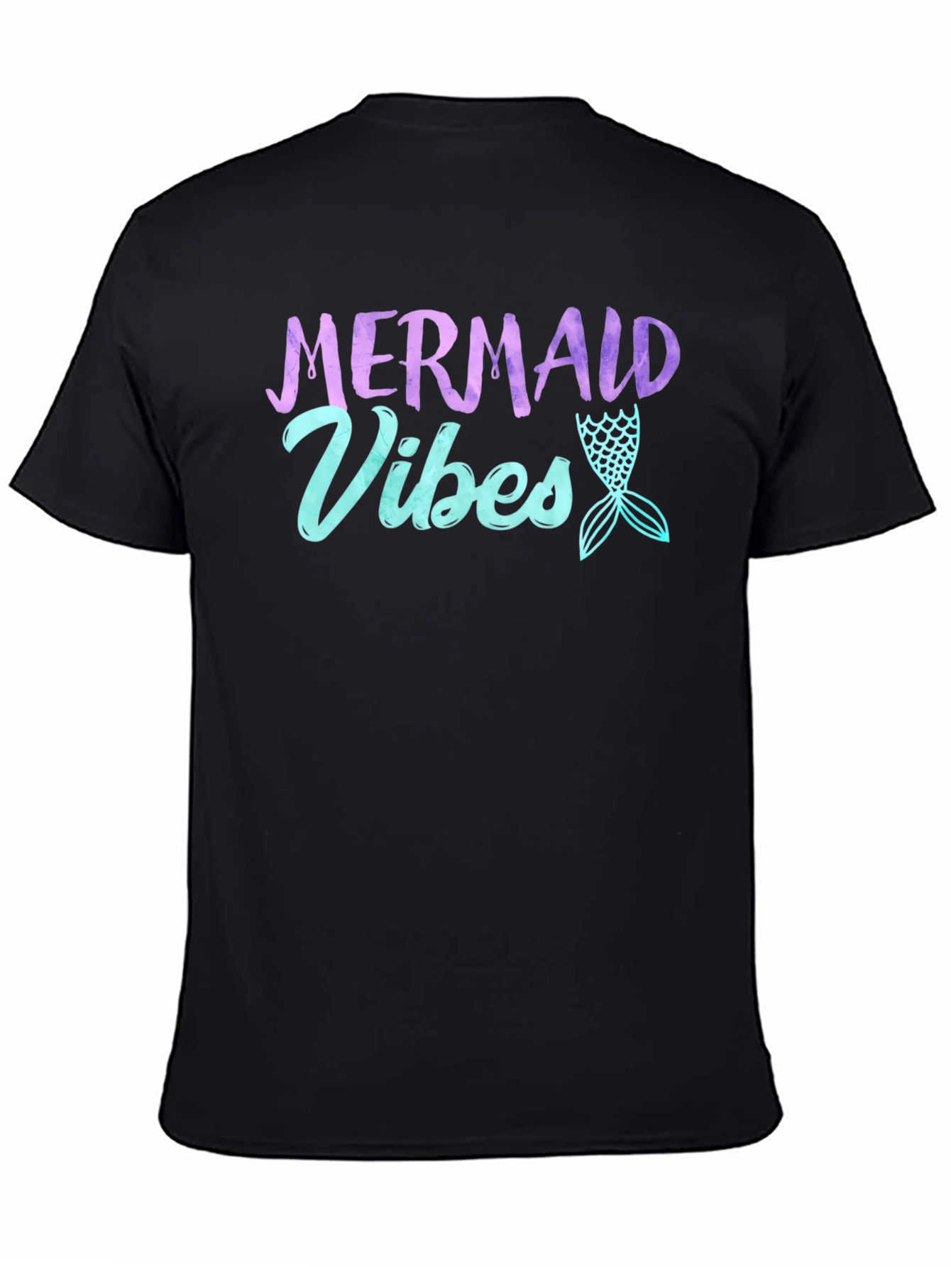 Black Mermaid Vibes T-Shirt - Black Graphic Tee view 4