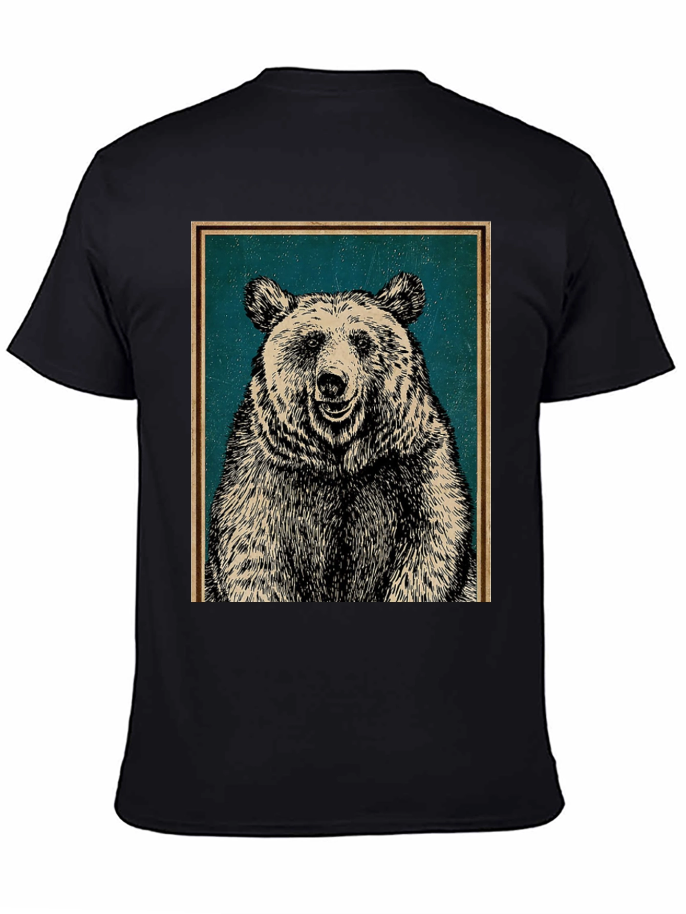 Black Bear Graphic Print Crew Neck T-Shirt view 4
