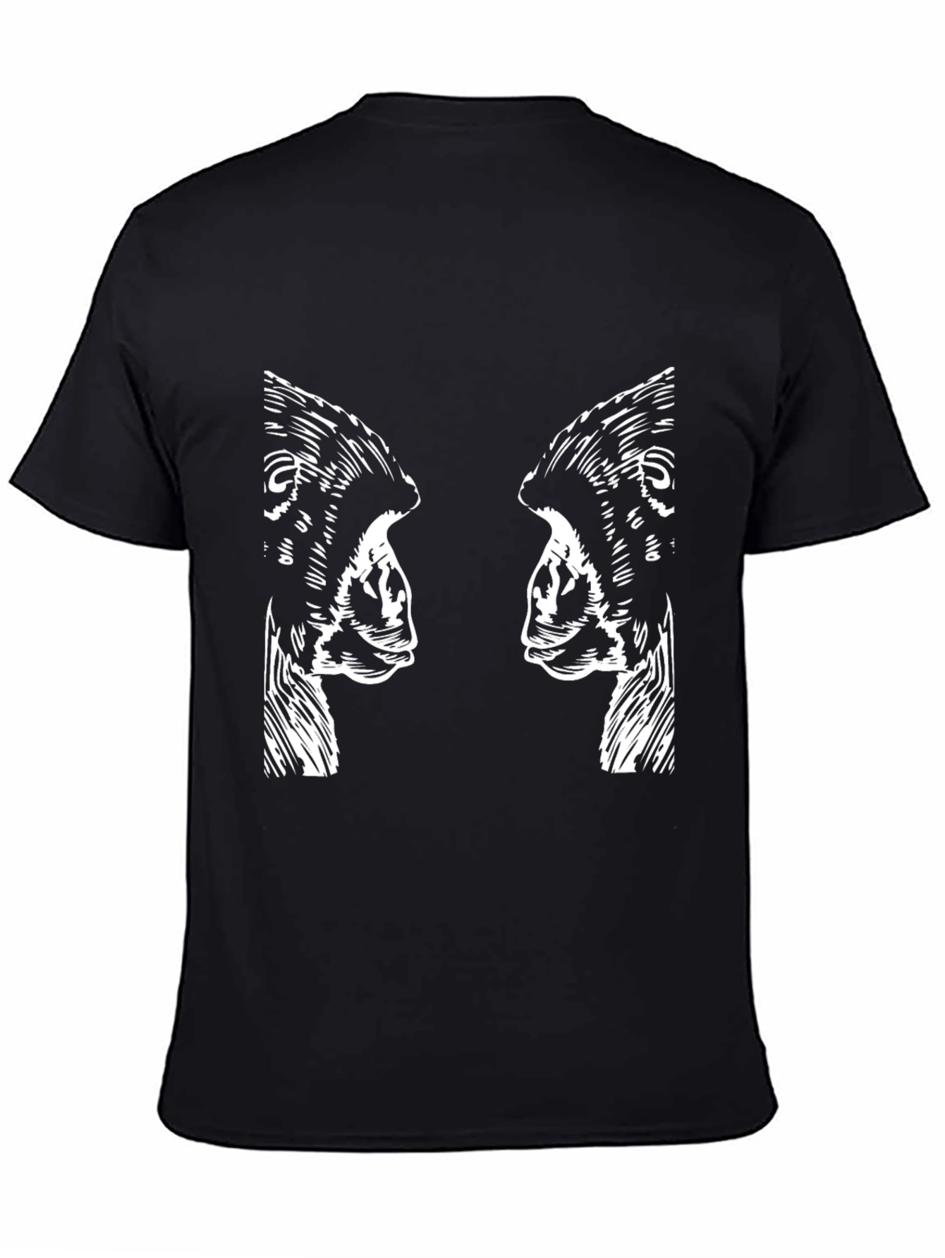 Black Abstract Gorilla Print Black Graphic Tee view 4
