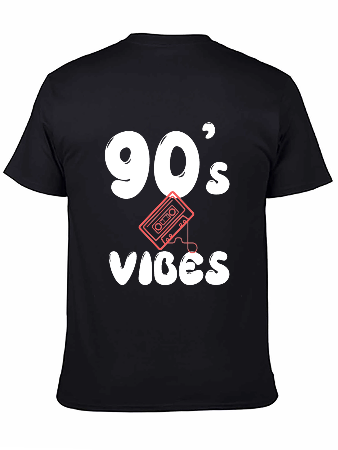 Black 90's Vibes Black Graphic Tee view 4