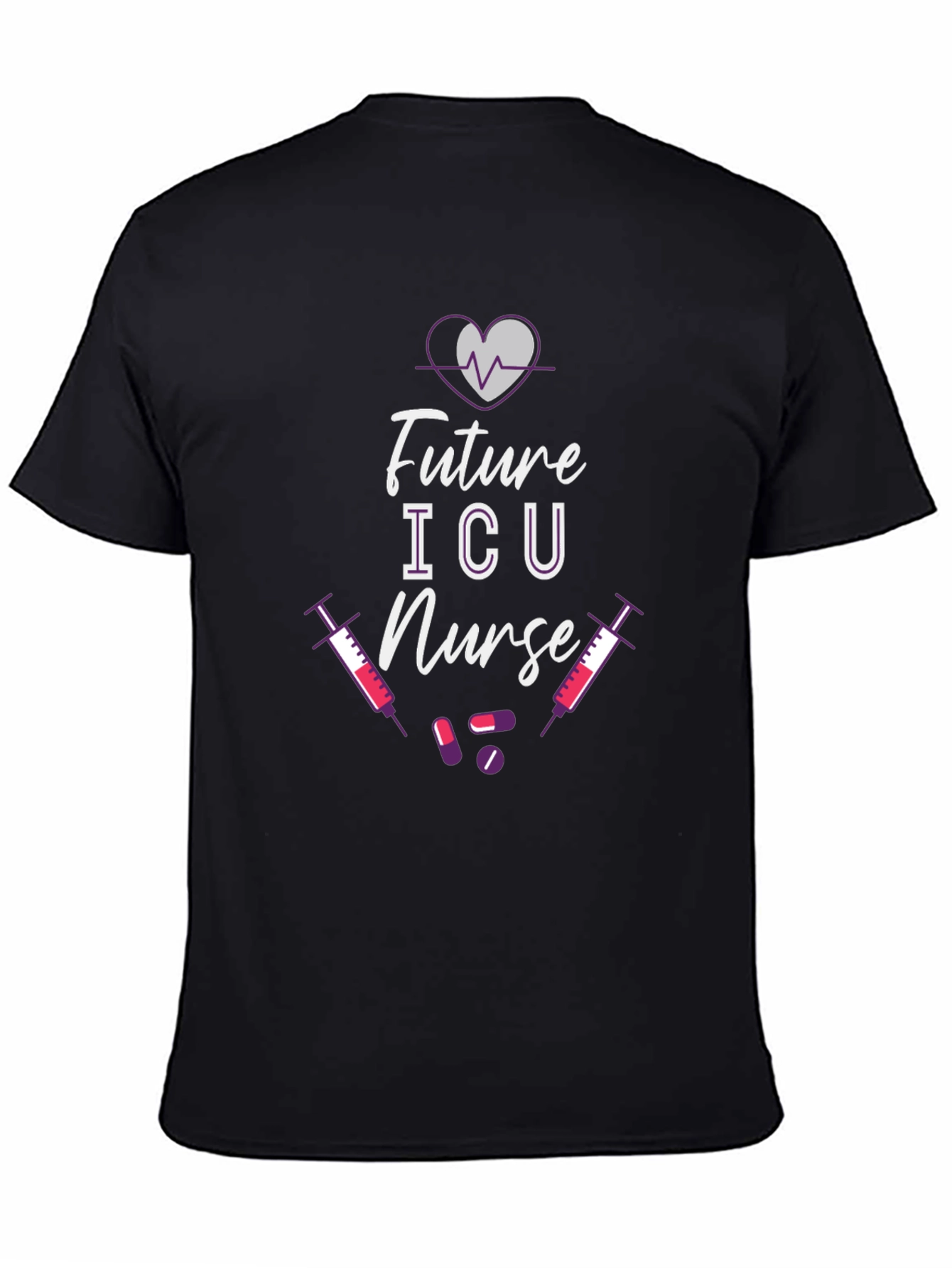 Black Future ICU Nurse T-Shirt view 4