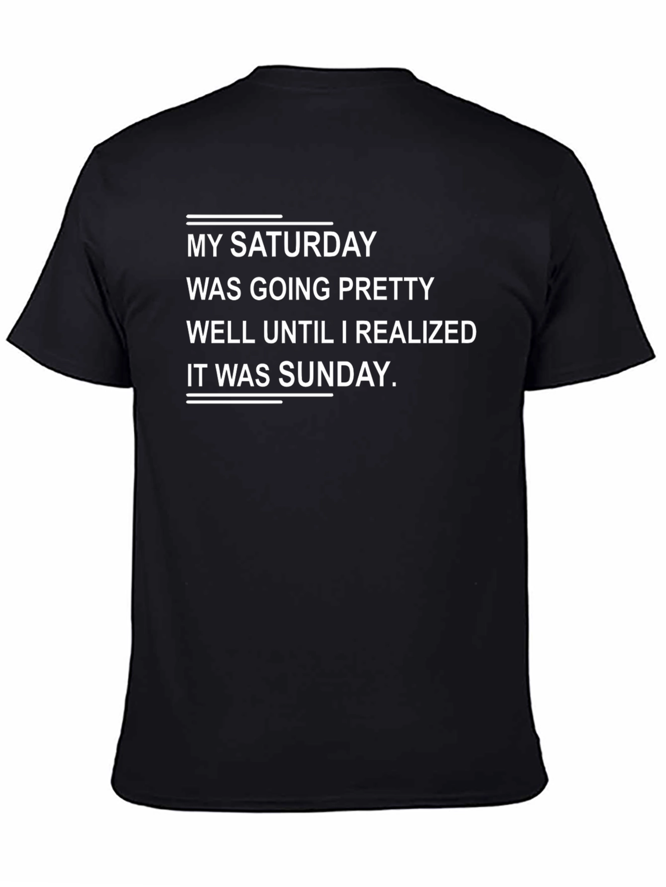 Black Funny "My Saturday" Graphic T-Shirt view 4