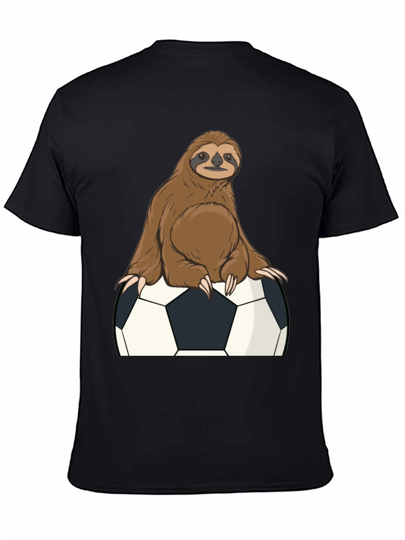 Black Sloth Soccer T-Shirt - Funny Graphic Tee view 4