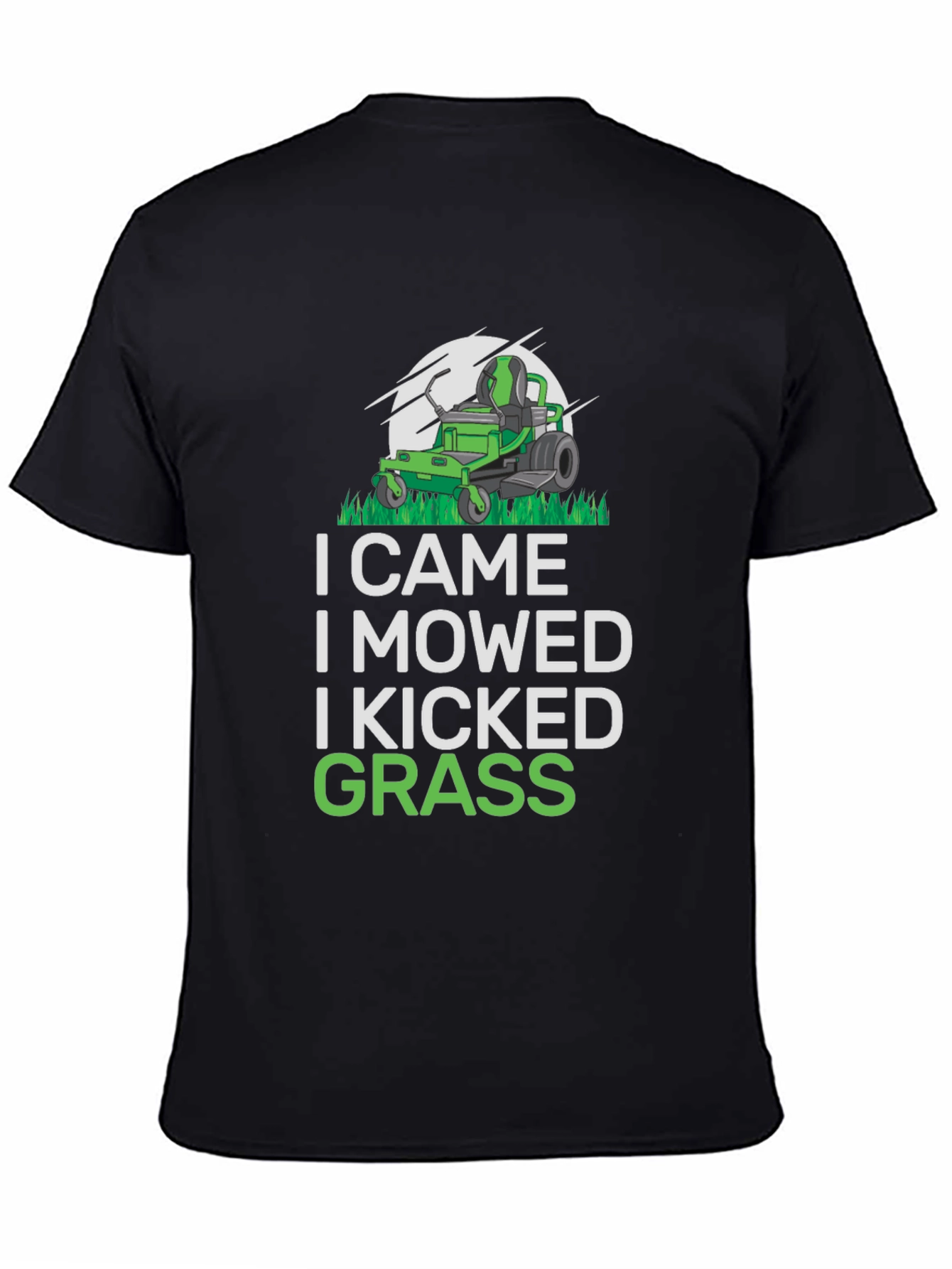 Black I Came I Mowed T-Shirt, Funny Lawn Mowing Shirt view 4