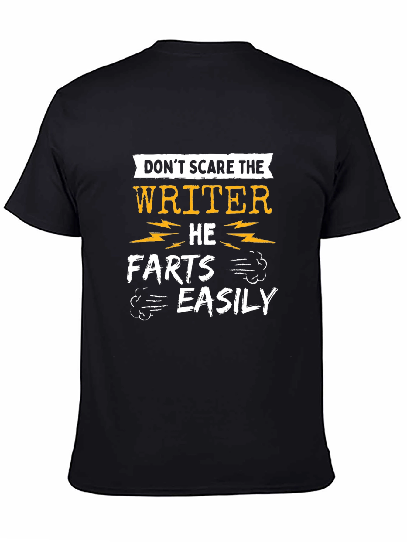 Black Writer Humor T-Shirt: Don't Scare the Writer! view 4