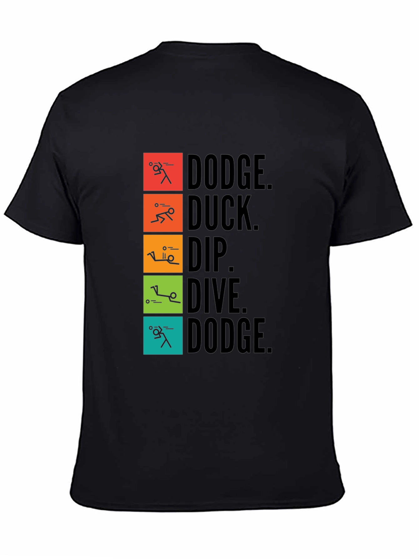 Black Dodgeball Stick Figure Graphic Tee view 4