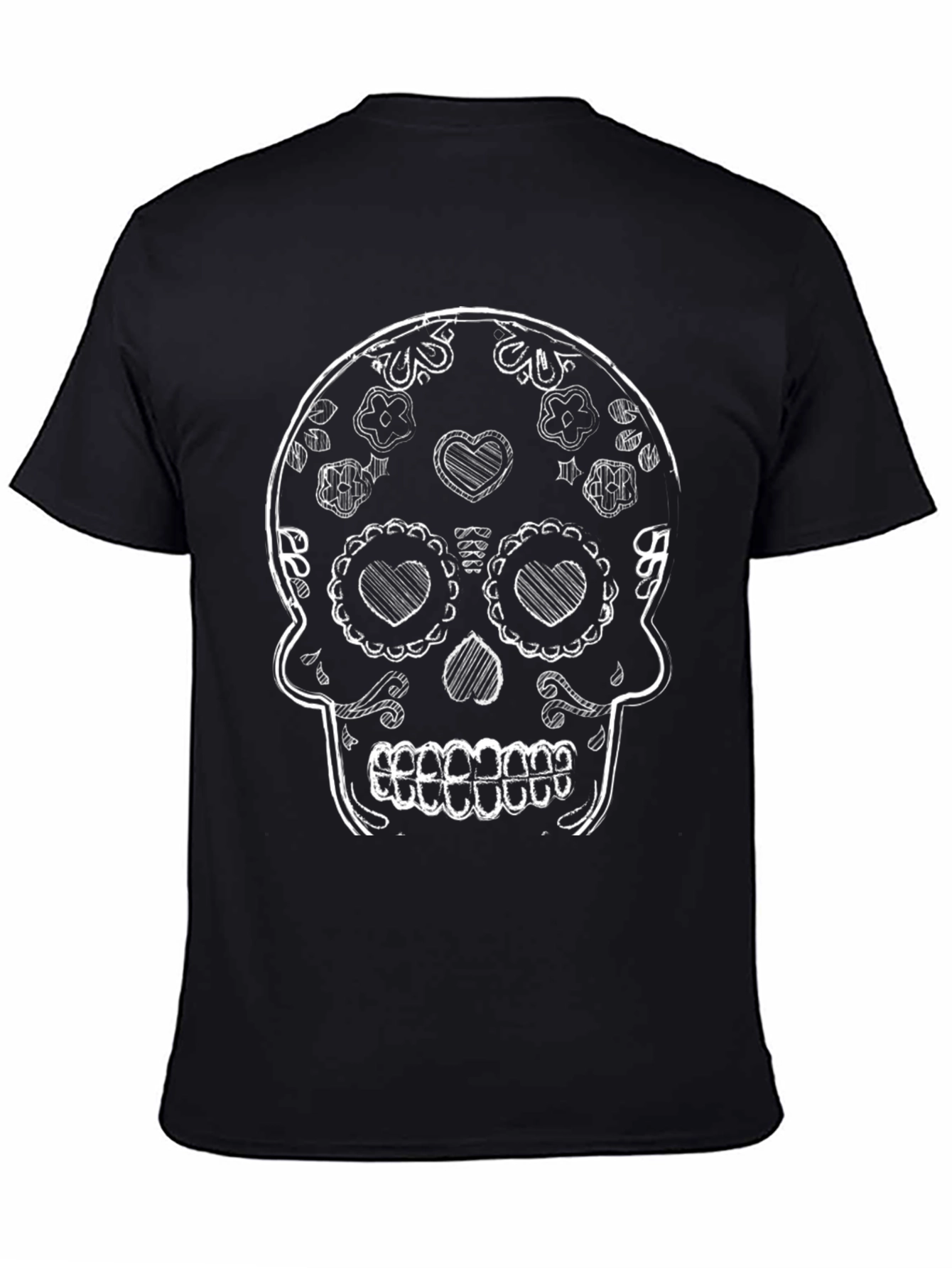 Black Sugar Skull T-Shirt - Day of the Dead view 4