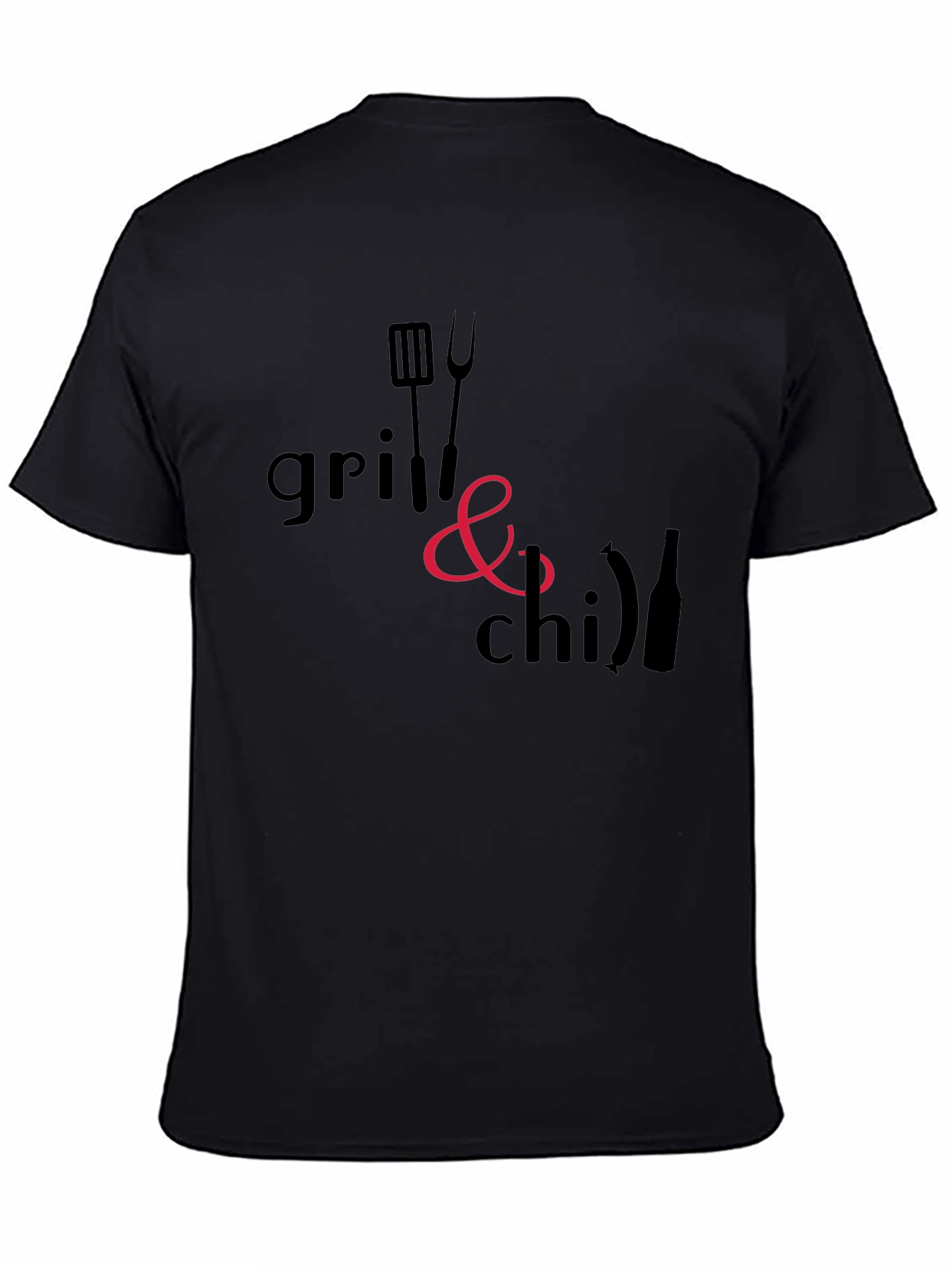 Black Grill & Chill Black T-Shirt - BBQ Ready view 4