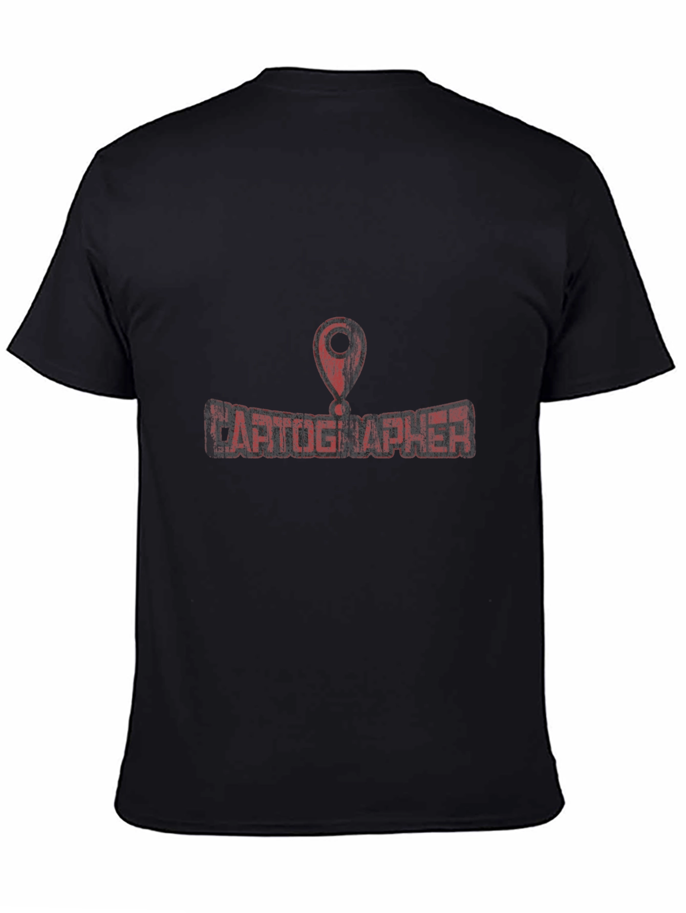 Cartographer T-Shirt - Black with Map Pin Design - 4