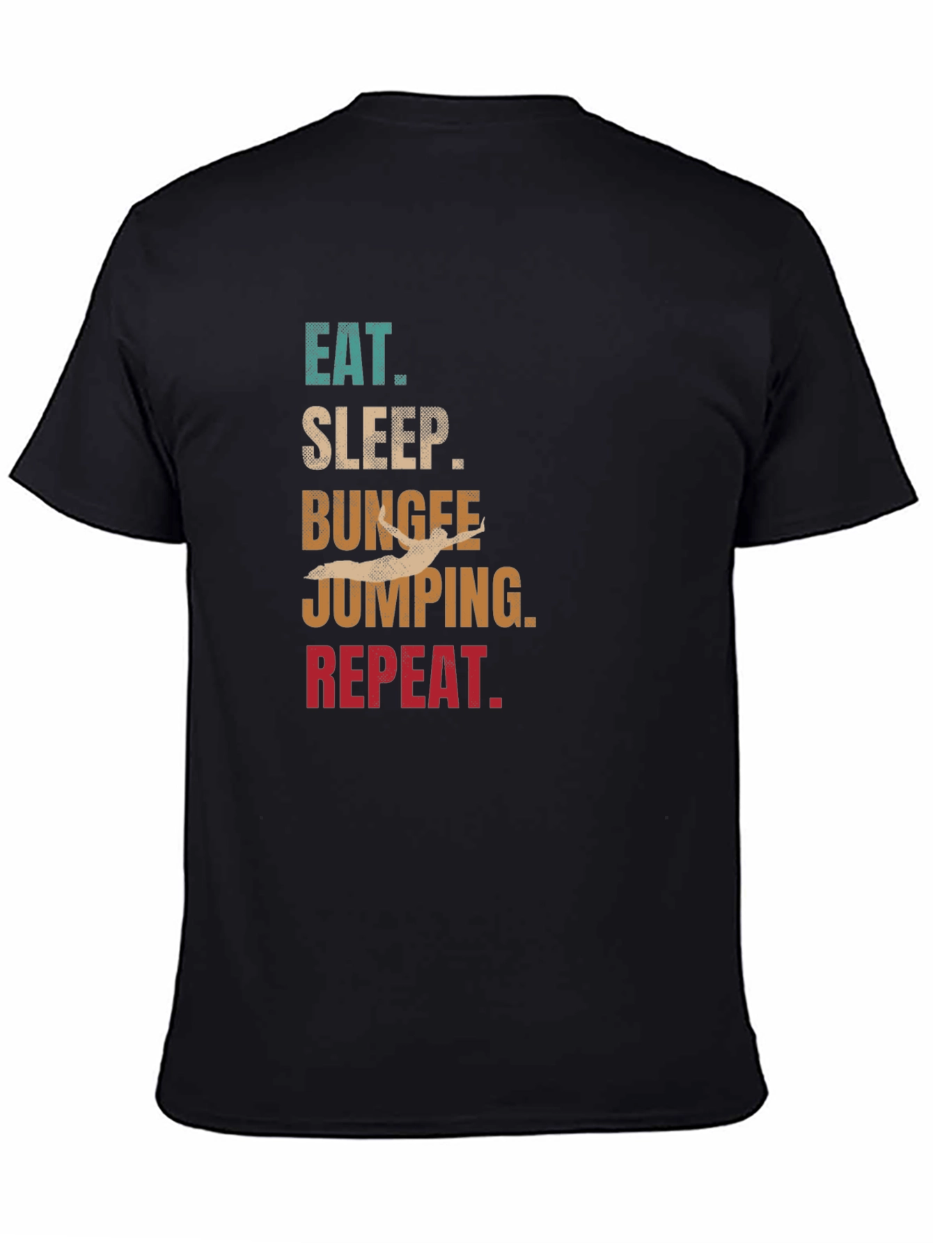 Eat Sleep Bungee Jump Repeat Black T-Shirt - 4
