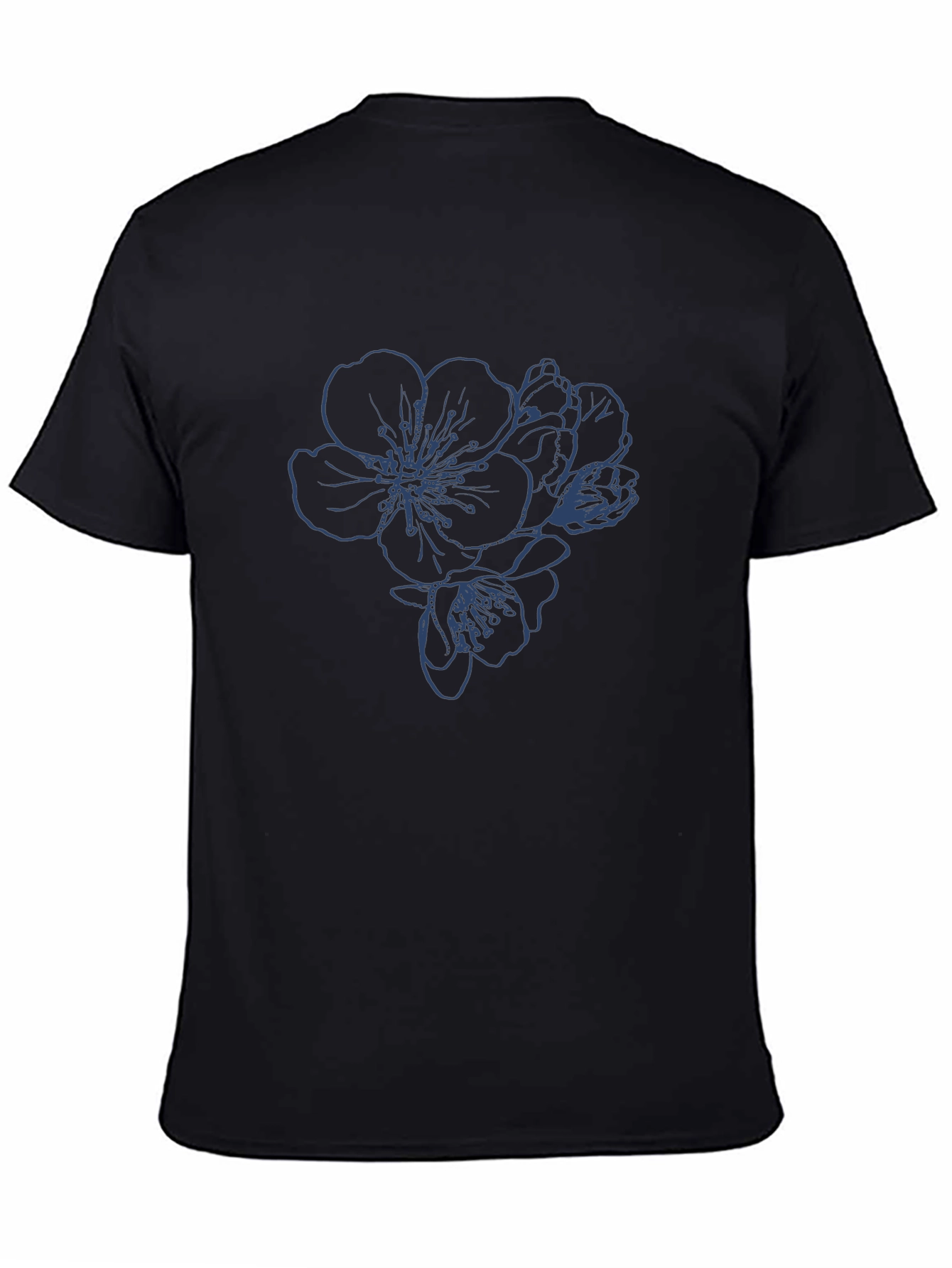 Black Floral Print Black T-Shirt view 4