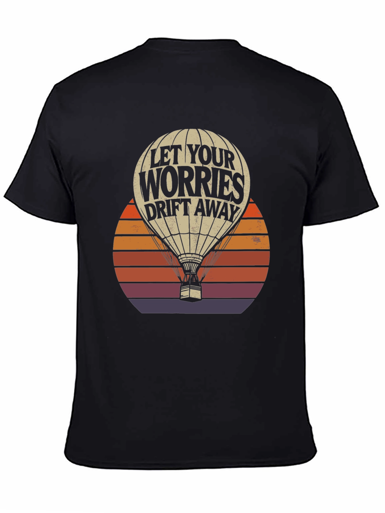 Black Let Your Worries Drift Away T-Shirt view 4