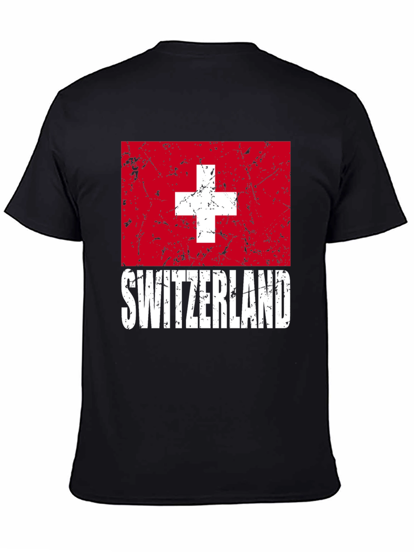 Switzerland Flag Graphic T-Shirt - Black - 4