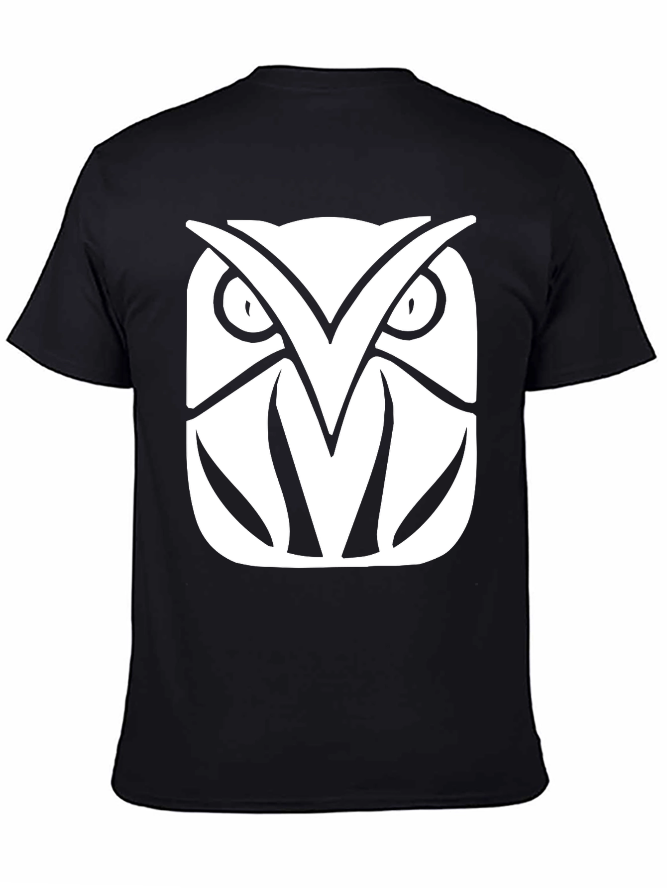 Black Owl Graphic Print Black T-Shirt view 4