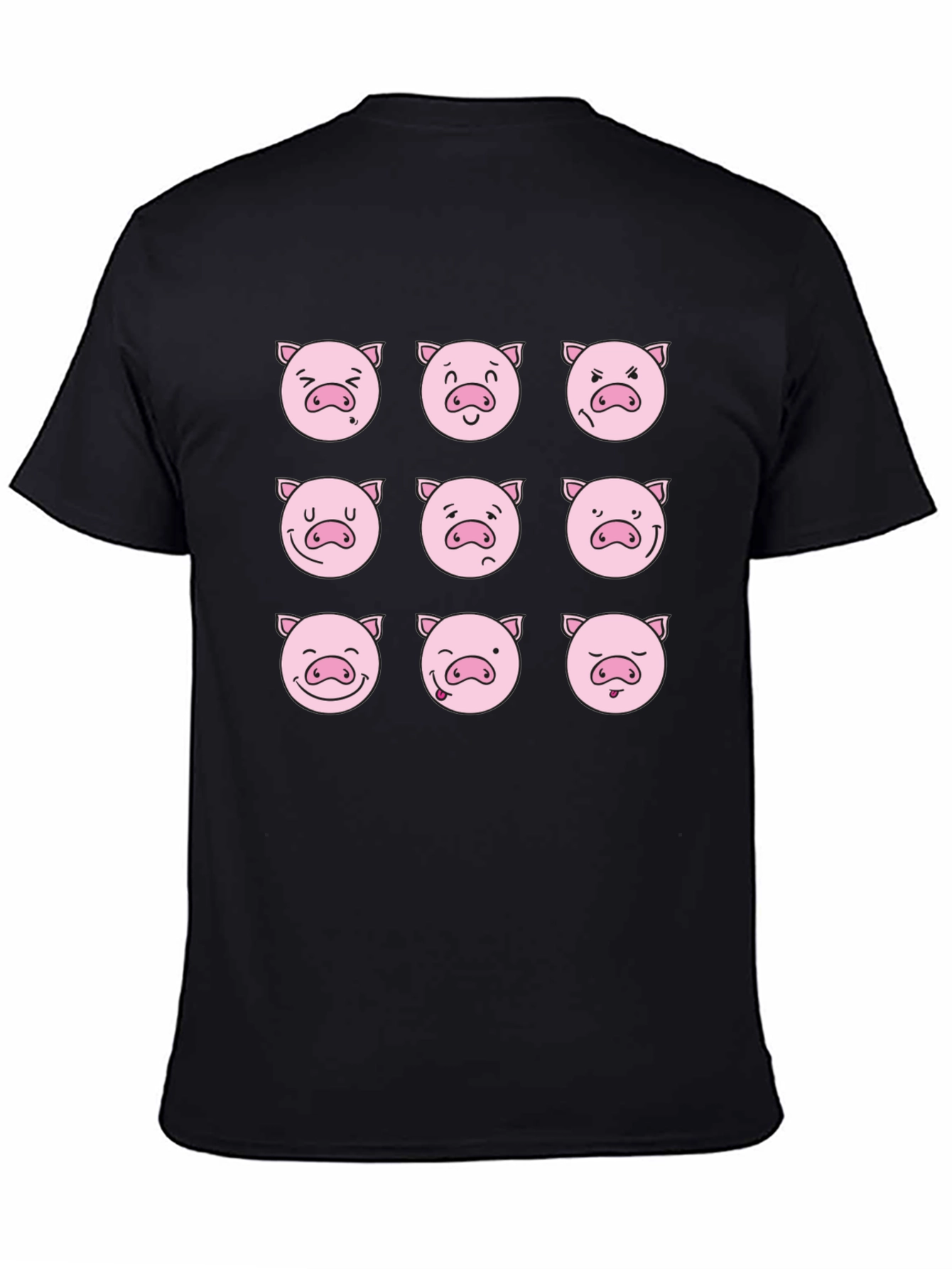 Black Pig Emoji Graphic Tee view 4