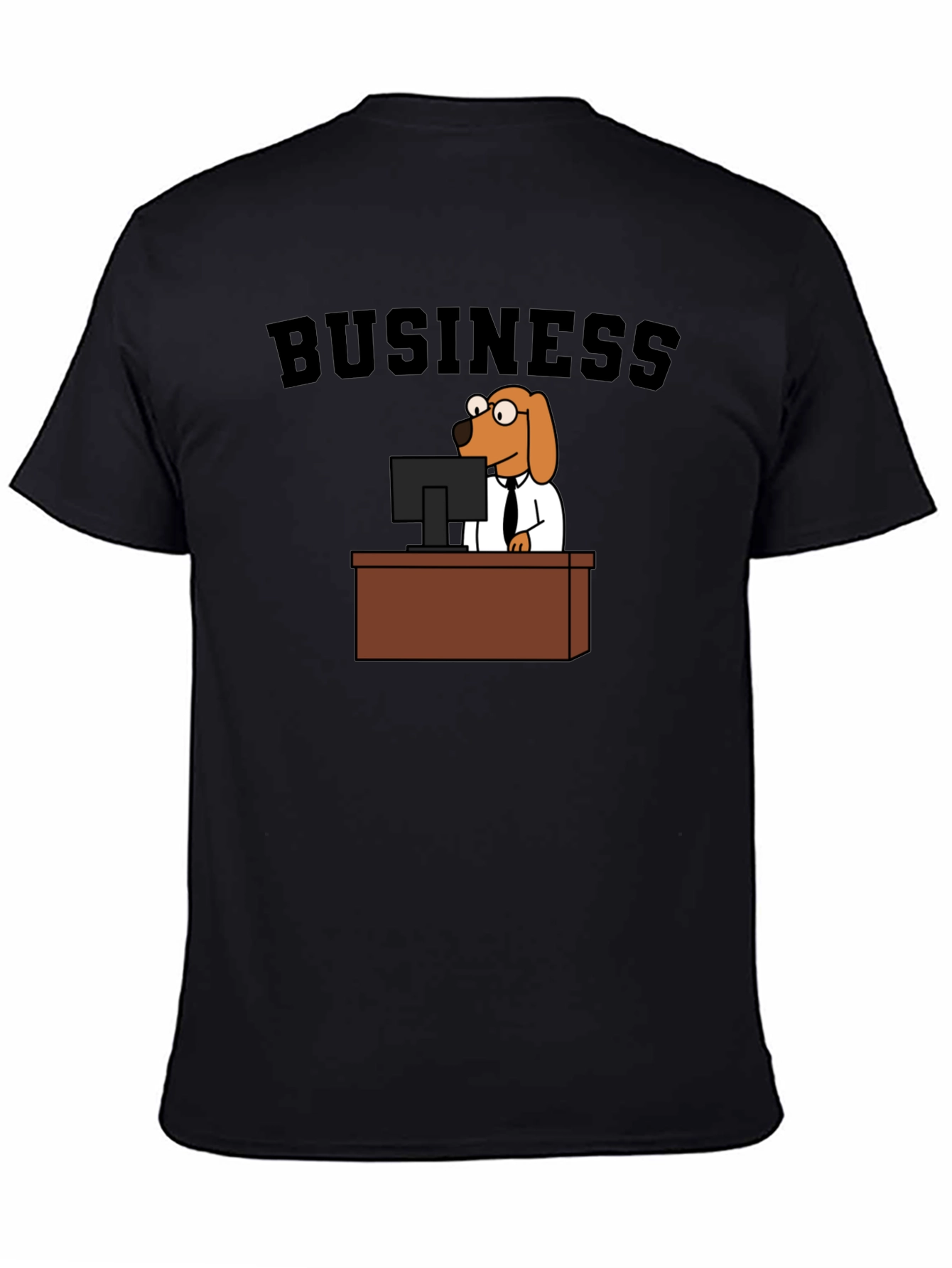 Black Business Dog Black T-Shirt view 4