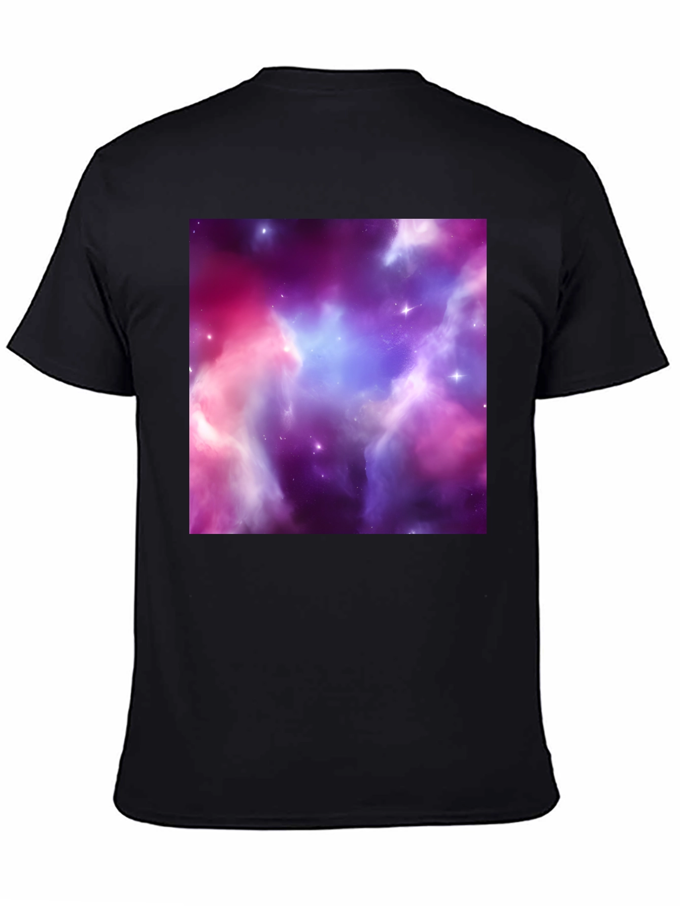 Black Nebula Print Tee - Black Short Sleeve Men's T-Shirt view 4