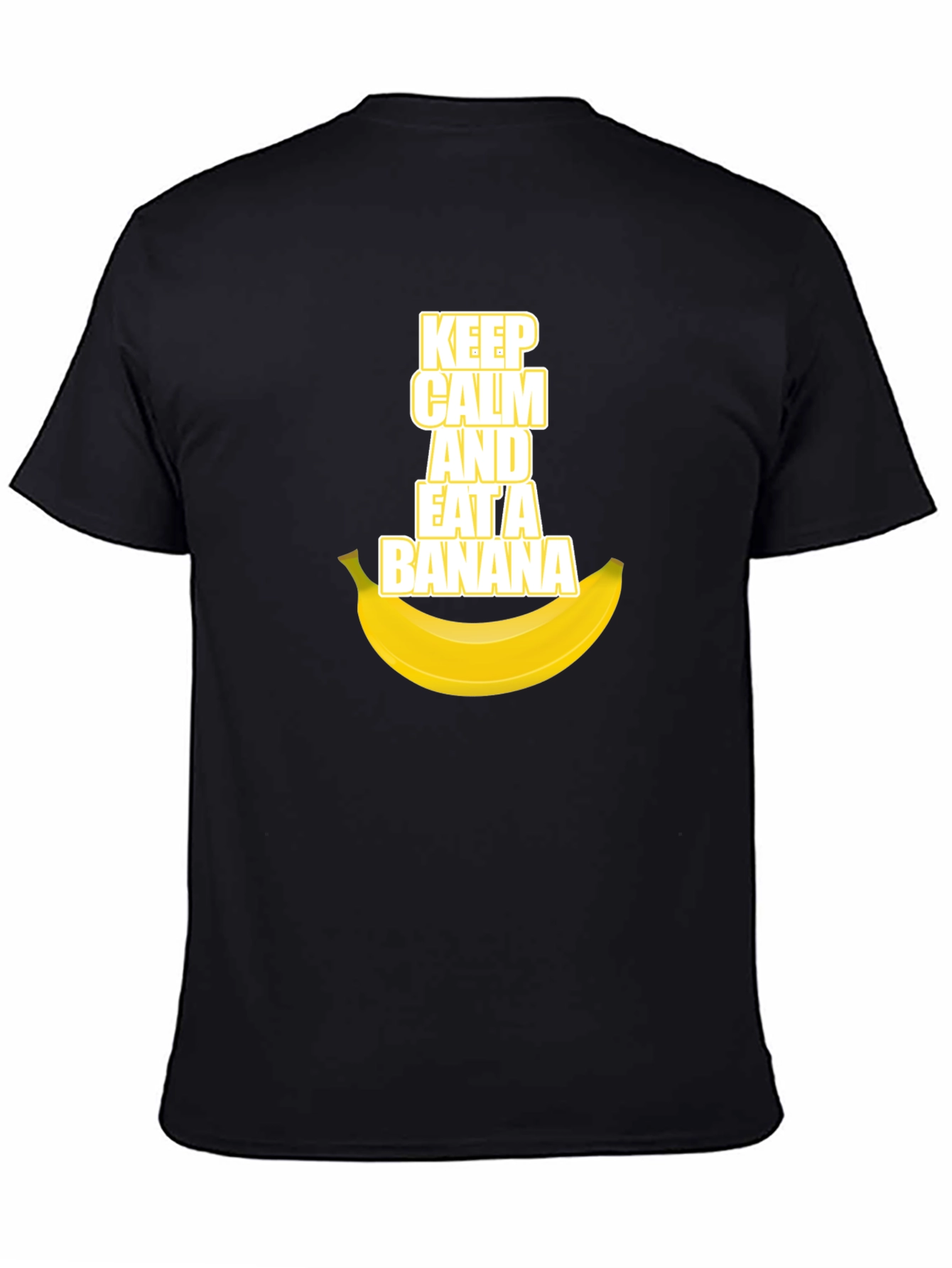 Black Keep Calm and Eat a Banana Graphic Tee view 4